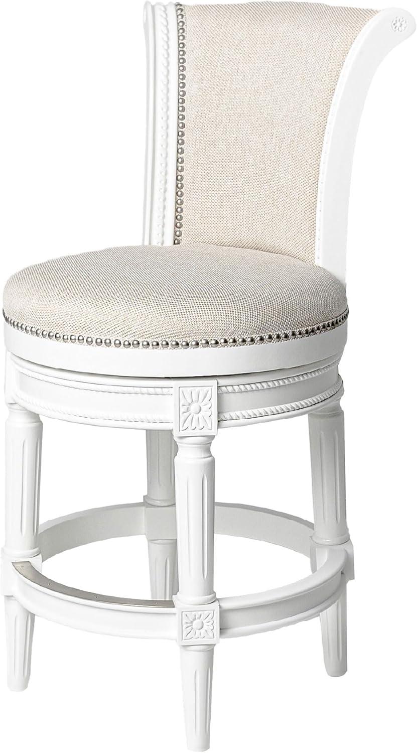 Open Box Maven Lane Pullman High-Back Stool, Alabaster White, Counter Height