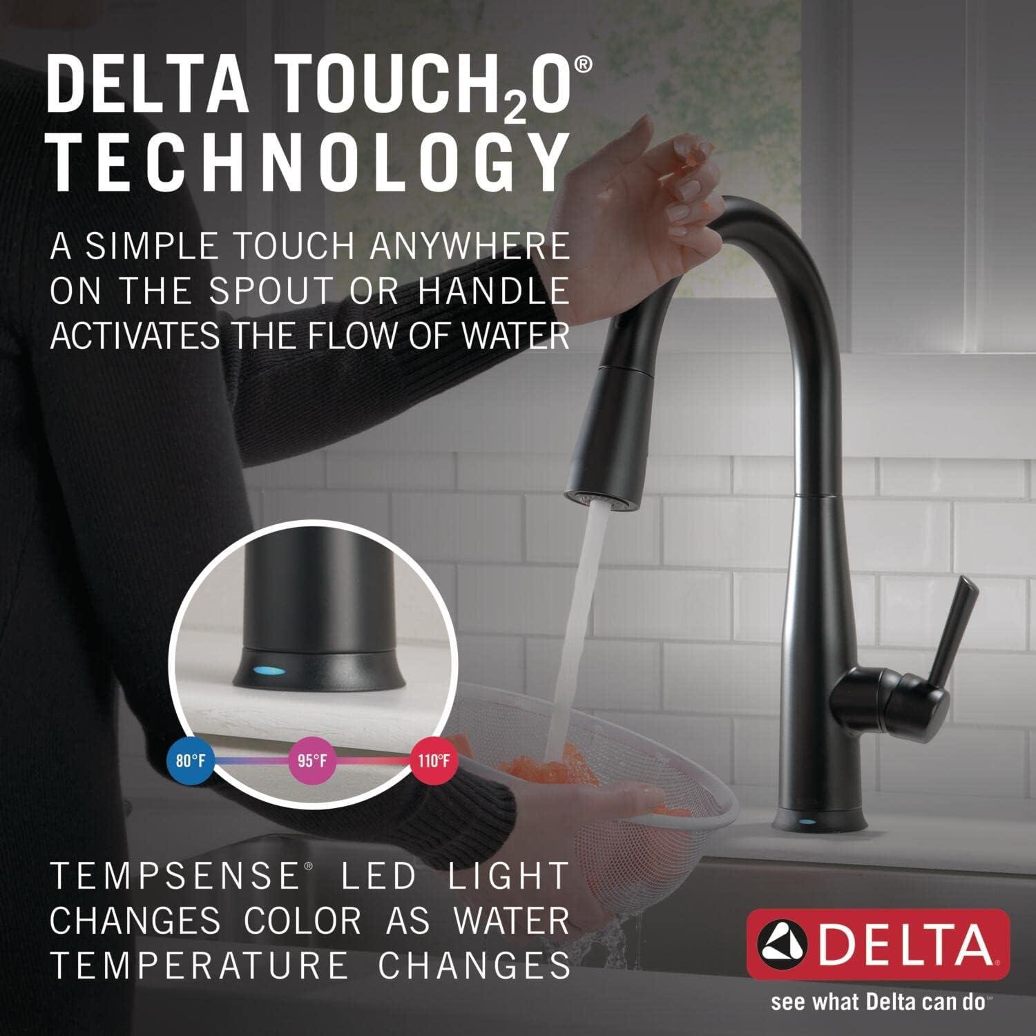 Delta 9113TL-BL-DST Essa Touch2O Kitchen Sink Faucet with Touchless Technology