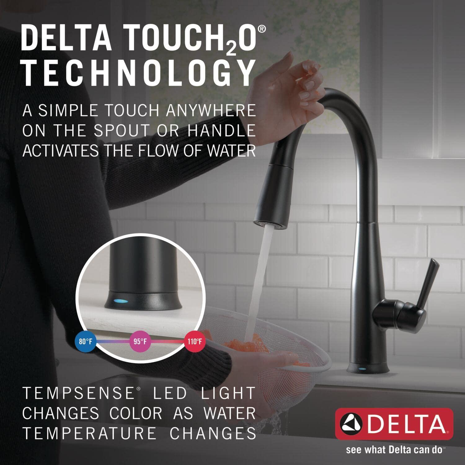 Delta 9113TL-BL-DST Essa Touch2O Kitchen Sink Faucet with Touchless Technology