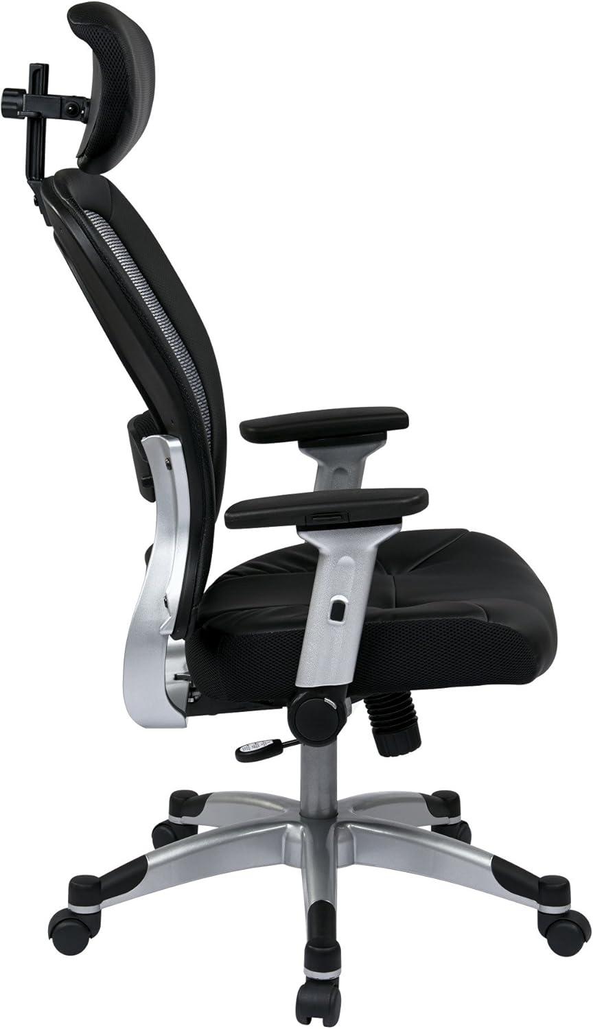 Black Mesh and Leather High Back Executive Swivel Chair