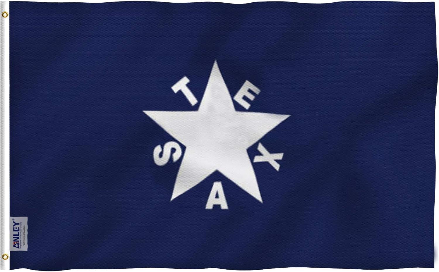 Patriotic Texas State Flag with Brass Grommets, 3x5 Feet