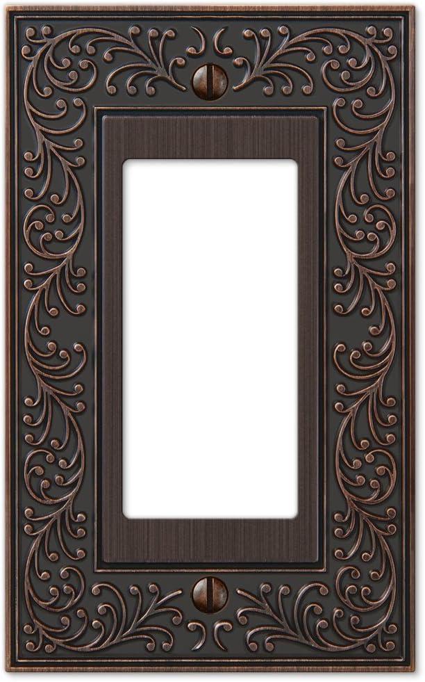 Aged Bronze Single Rocker Decorative Metal Wall Plate