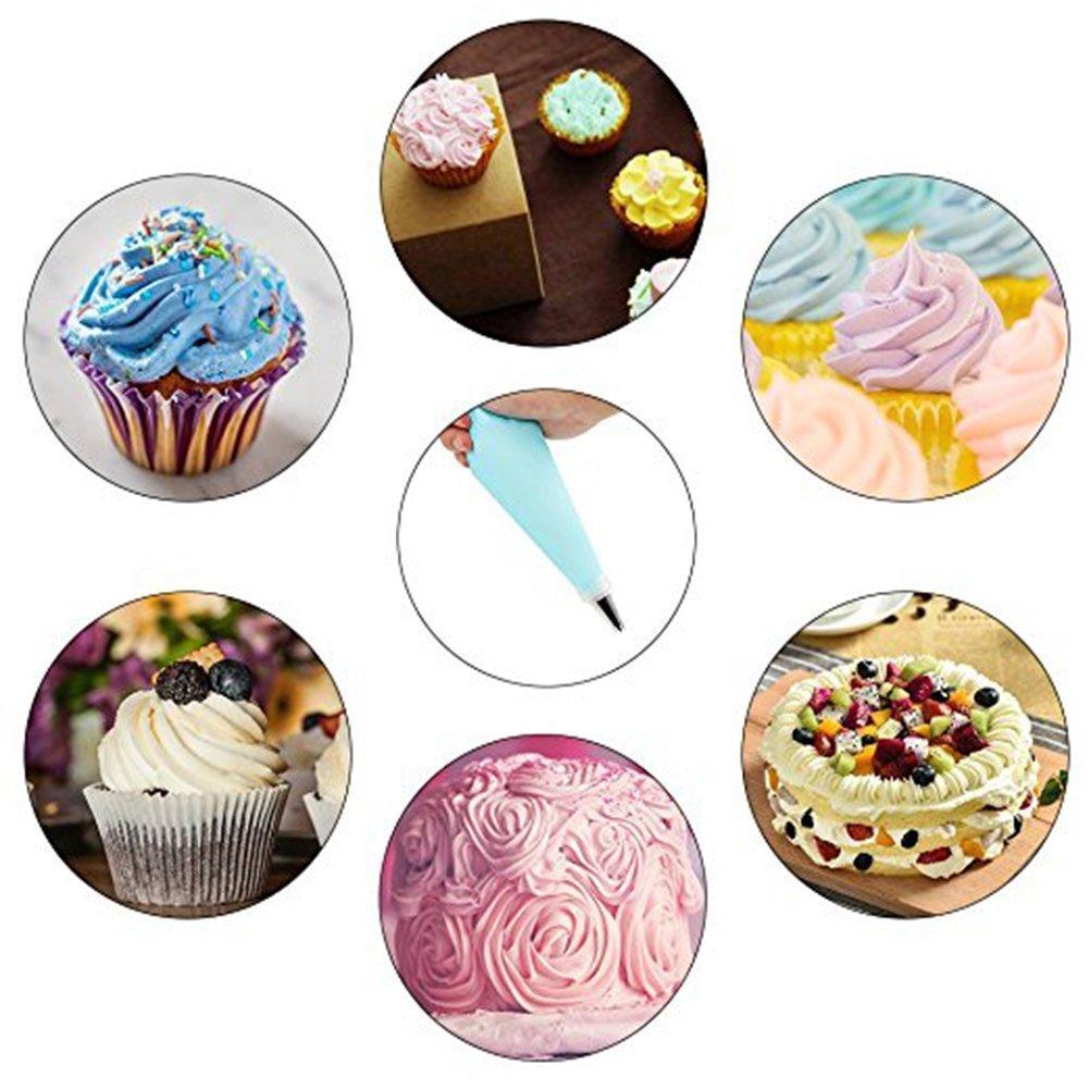 39PCS Piping Bags and Tips Set with Storage Case, Icing Tips, Large Piping Nozzles, Couplers, Silicone Pastry Bags, Flower Nails, Icing Smoother, Baking Decoration Tools for Cake Cookies