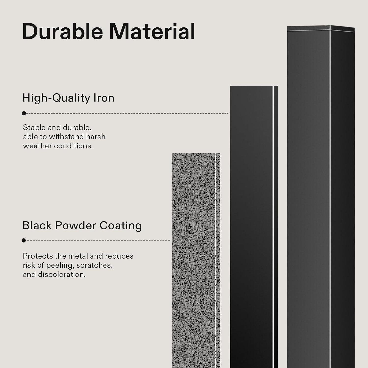 2-Pack 36 in. H x 54 in. W Black Outdoor Wrought Mattle Iron Stair Railing Kit