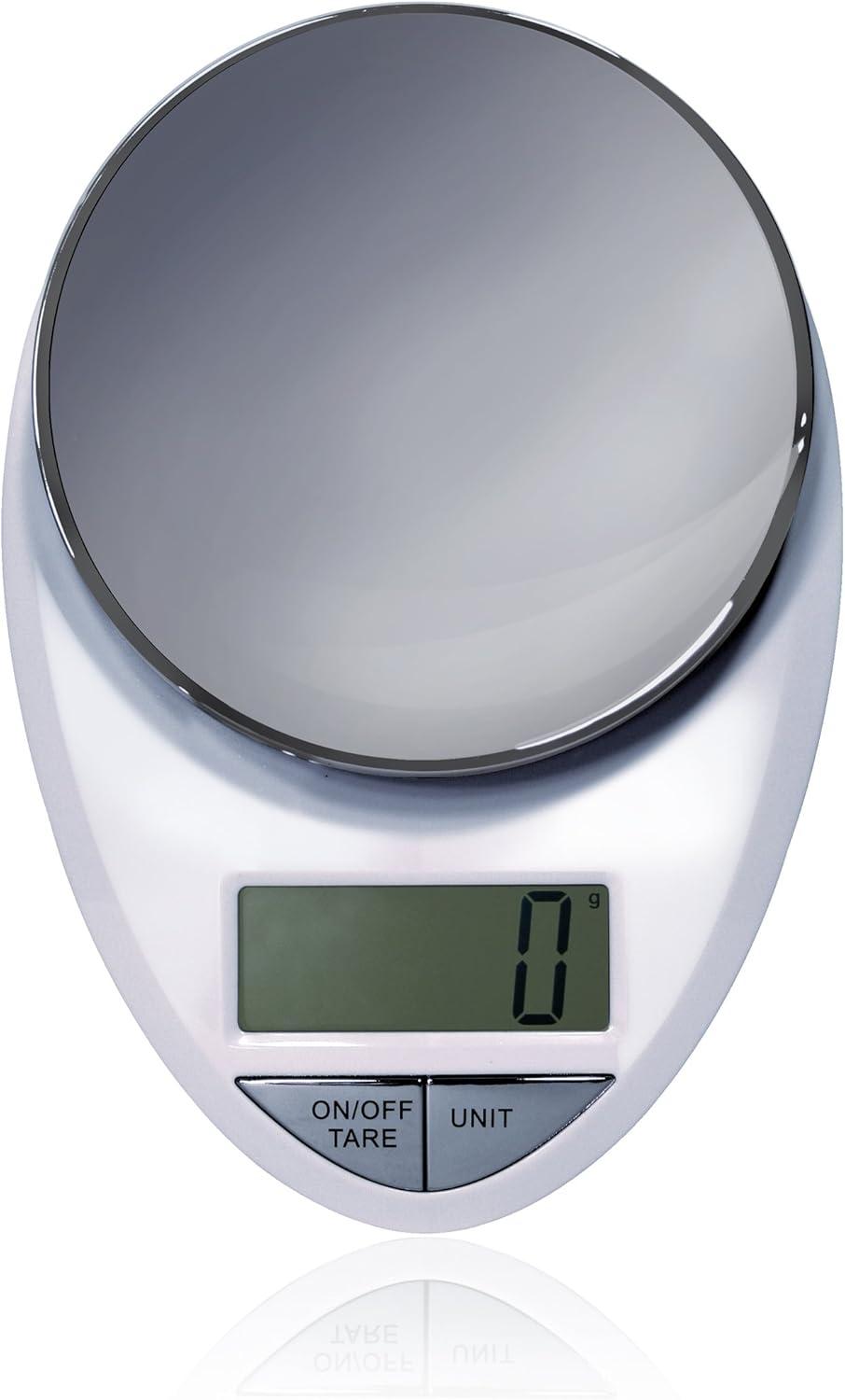 EatSmart Precision Pro Digital 11lb Kitchen Scale, White Chrome