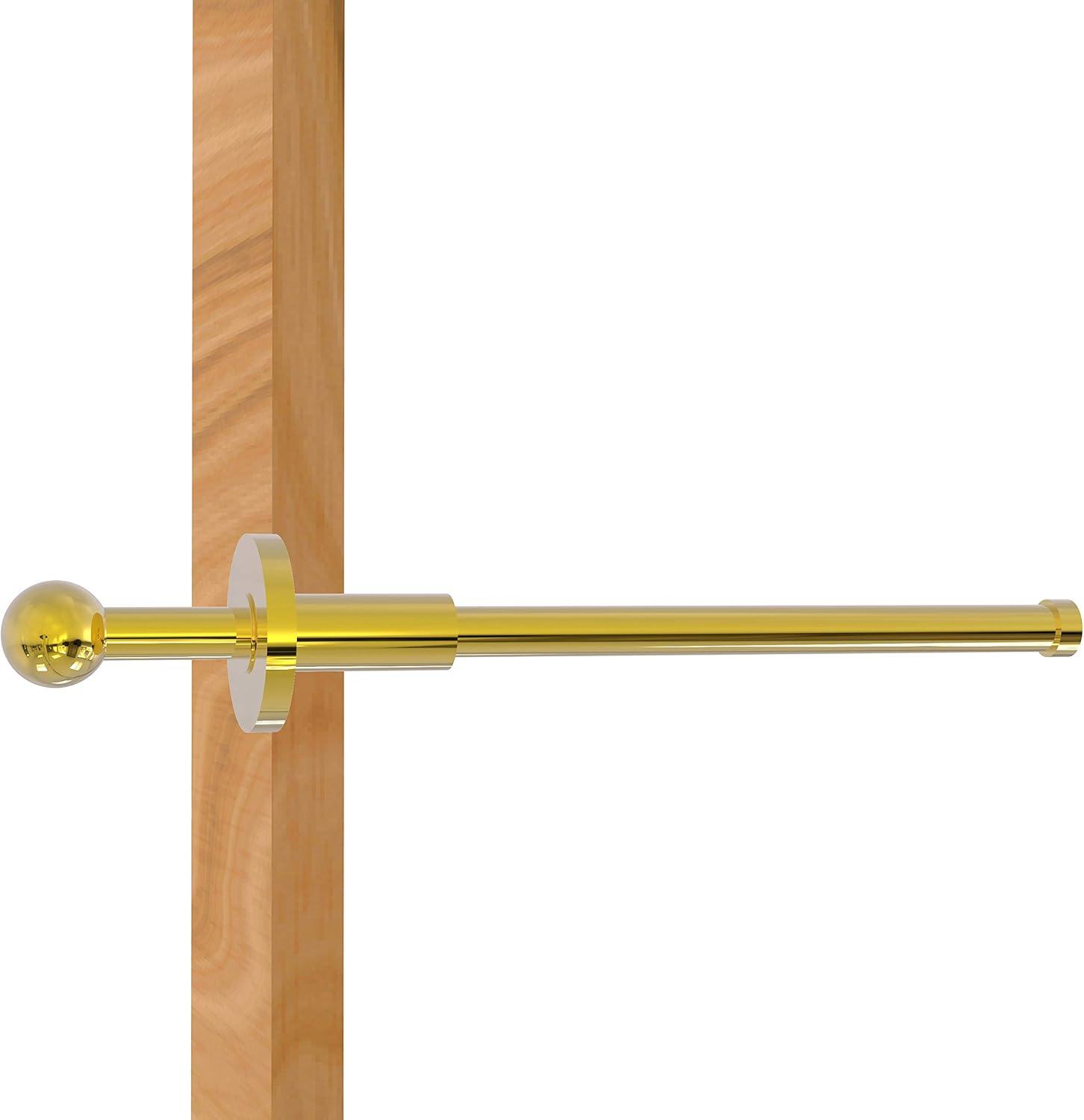 Polished Brass 10-Inch Retractable Garment Rod