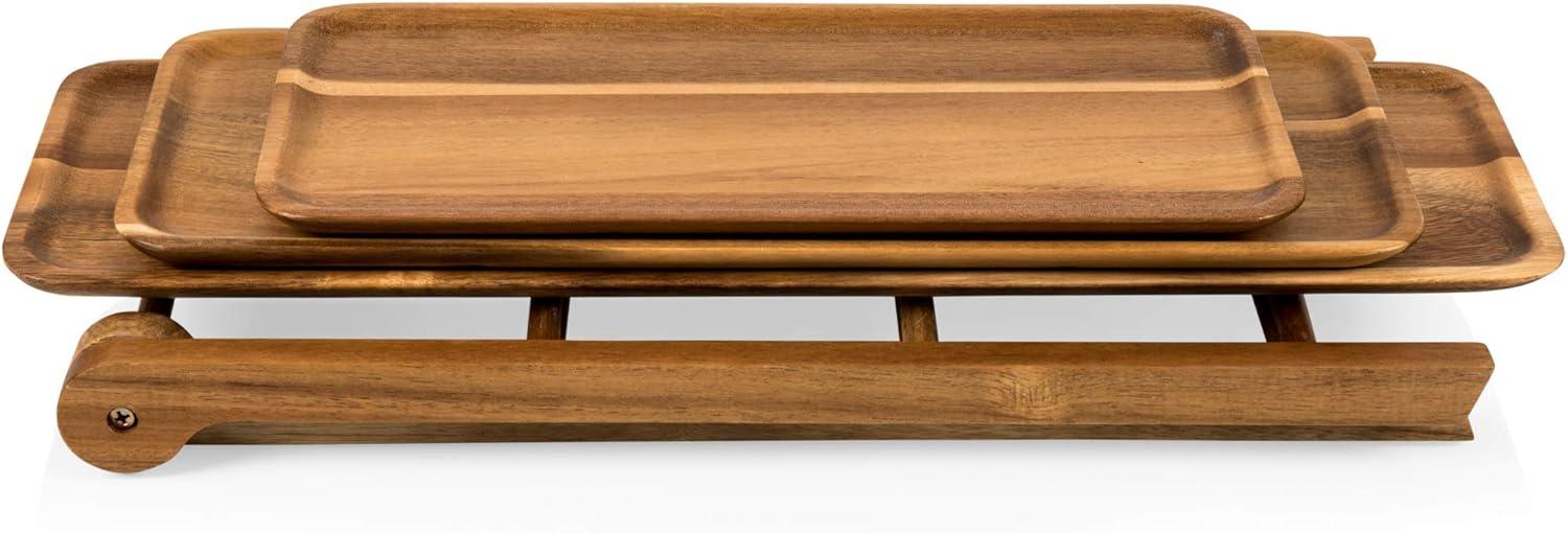 Union Rustic 3 Tiered Serving Tray - Charcuterie Boards - Wood Serving Platters Austyn