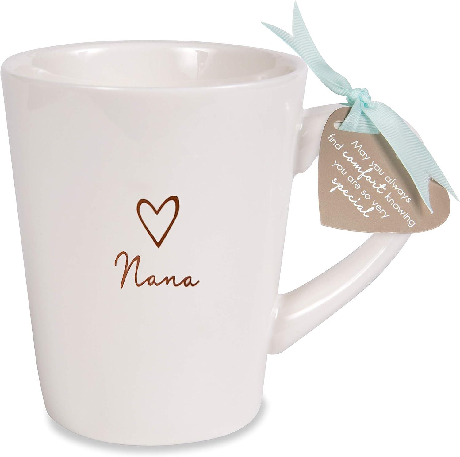 Cream Ceramic Nana Mug with Heart Design