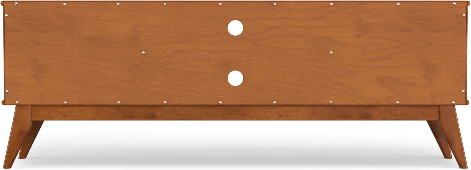 Simpli Home Draper 72"W Solid Hardwood Mid-Century Modern TV Stand for TVs up to 80" with Adjustable Shelves