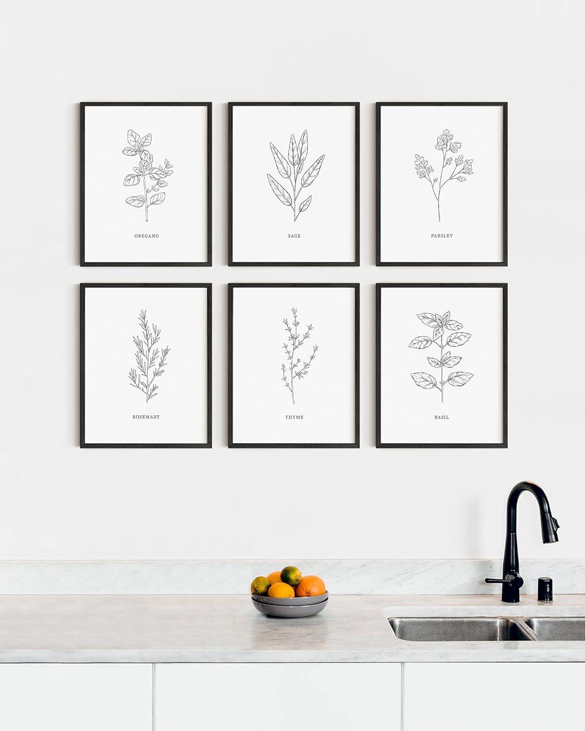 HAUS AND HUES Kitchen Herbs Wall Art Decor for Kitchen Herb Art Prints and Kitchen Signs Wall Decor | Herb Prints Kitchen Wall Art Kitchen Posters for Wall Herb Decor (8"X10" Unframed)