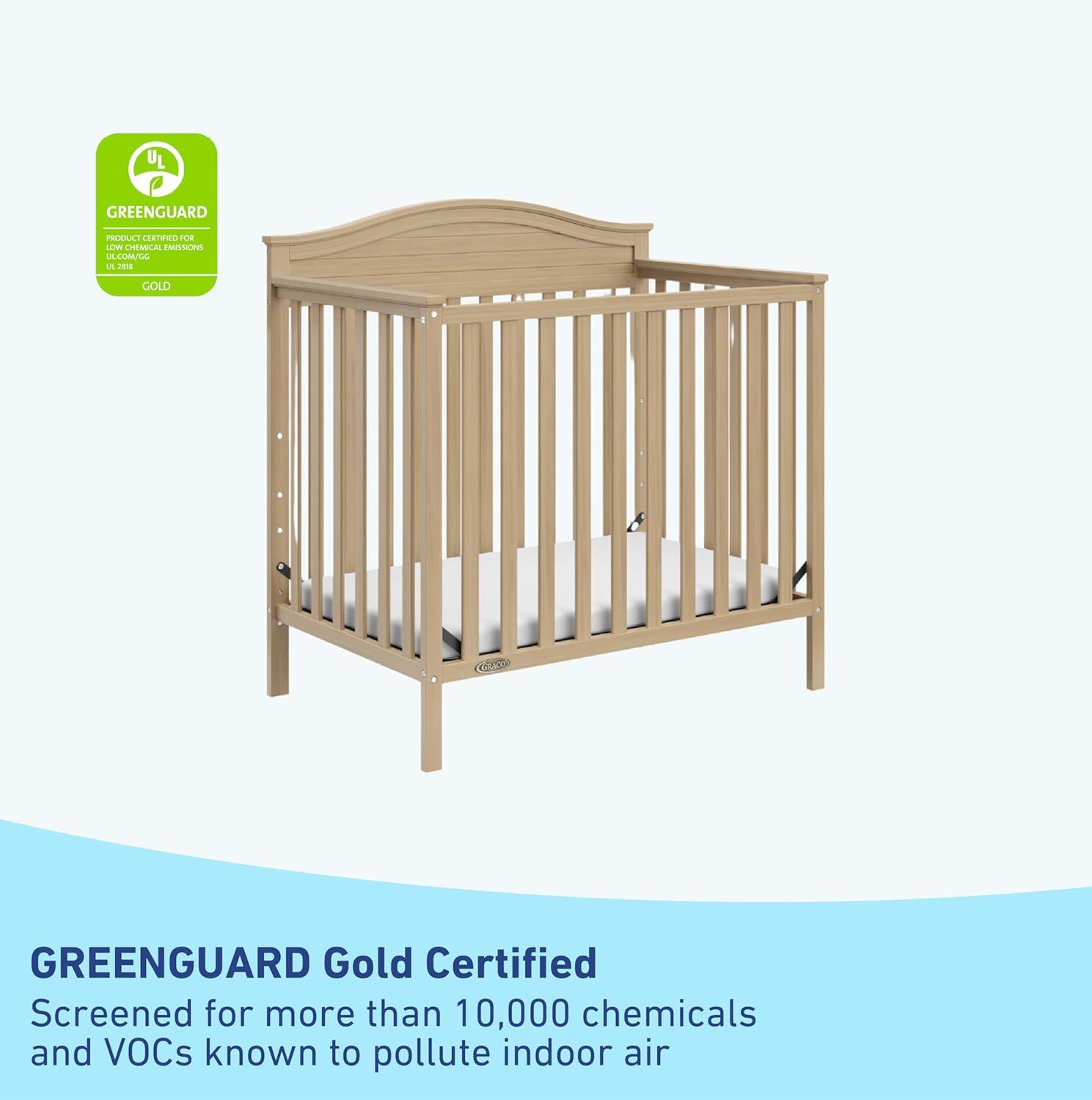 Graco Graco Stella 4-in-1 Mini Convertible Crib with Mattress