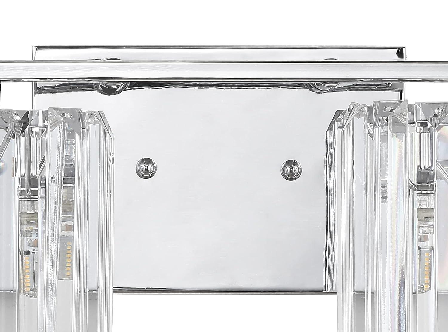 Coco Prism Vintage 23" 3-Light Metal/Glass Classic Glam LED Vanity Light, Chrome