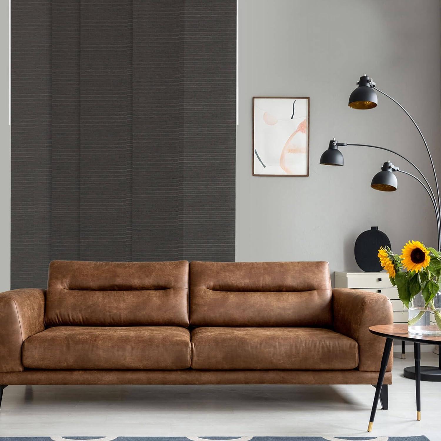 Adjustable Blackout Woven Fabric Panel Track Blinds, 45.8"-86" W x 96" H