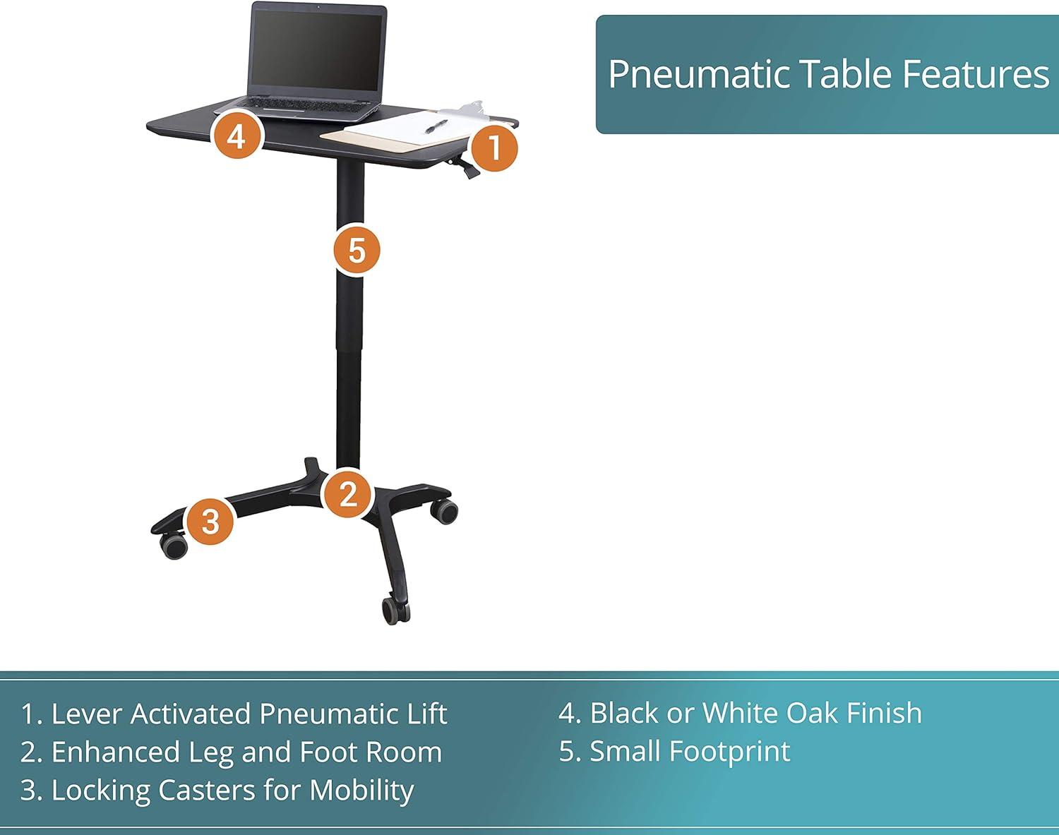 Stand Up Desk Store Pneumatic Adjustable Height Rolling Mobile Laptop Standing Desk Cart