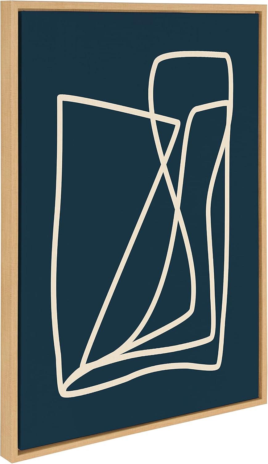 Kate and Laurel Abstract Lines in Blue by Apricot + Birch, 23x33, Natural