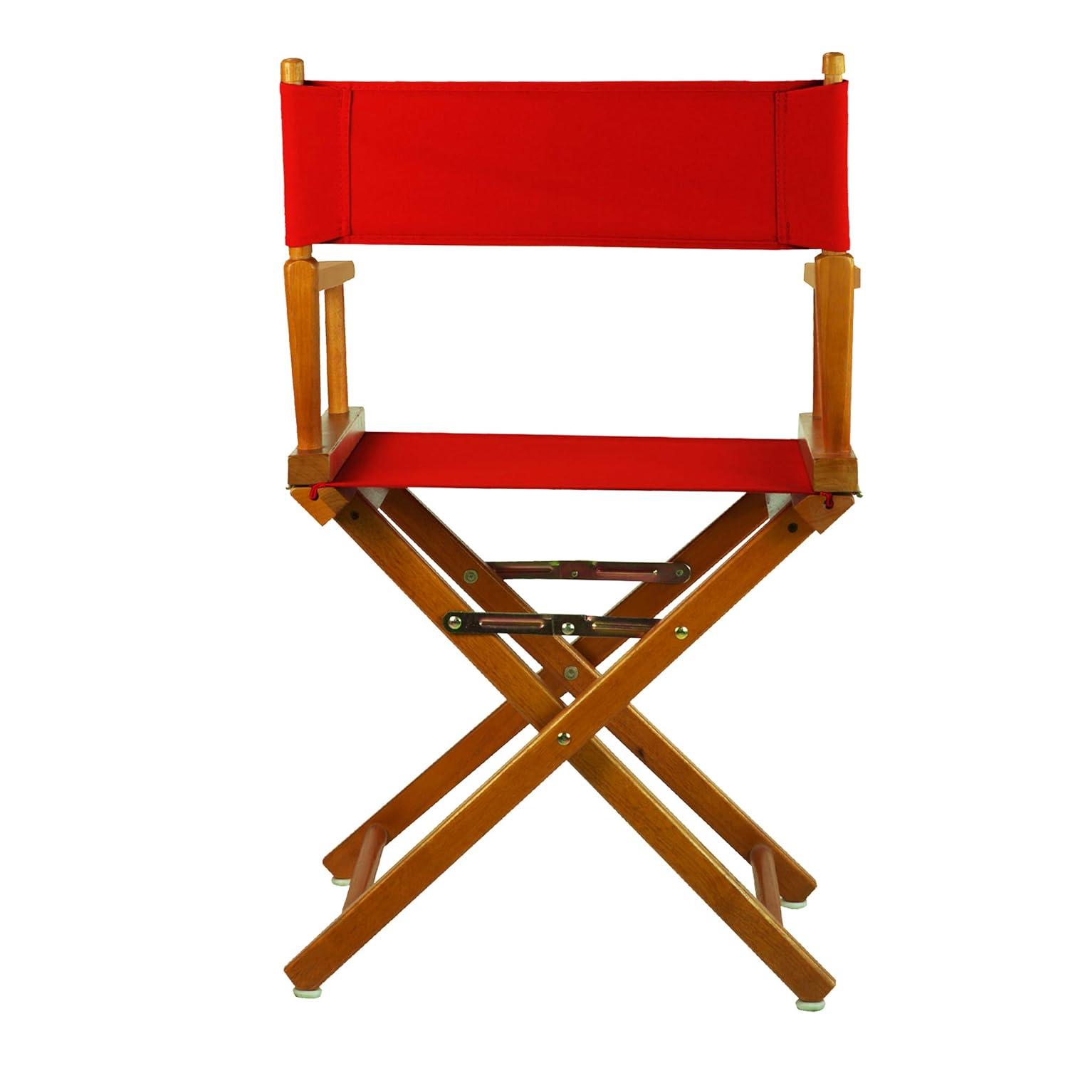 "18" Director's Chair Honey Oak Frame-Red Canvas"
