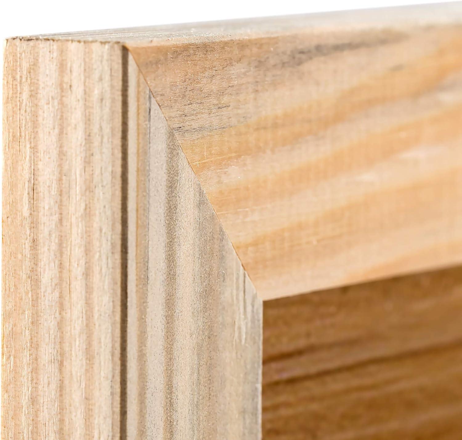 Rustic Wooden Poster Picture Frame 24x36 Natural Solid Eco Distressed Wood for Wall Mounting Barnwood Photo Frame