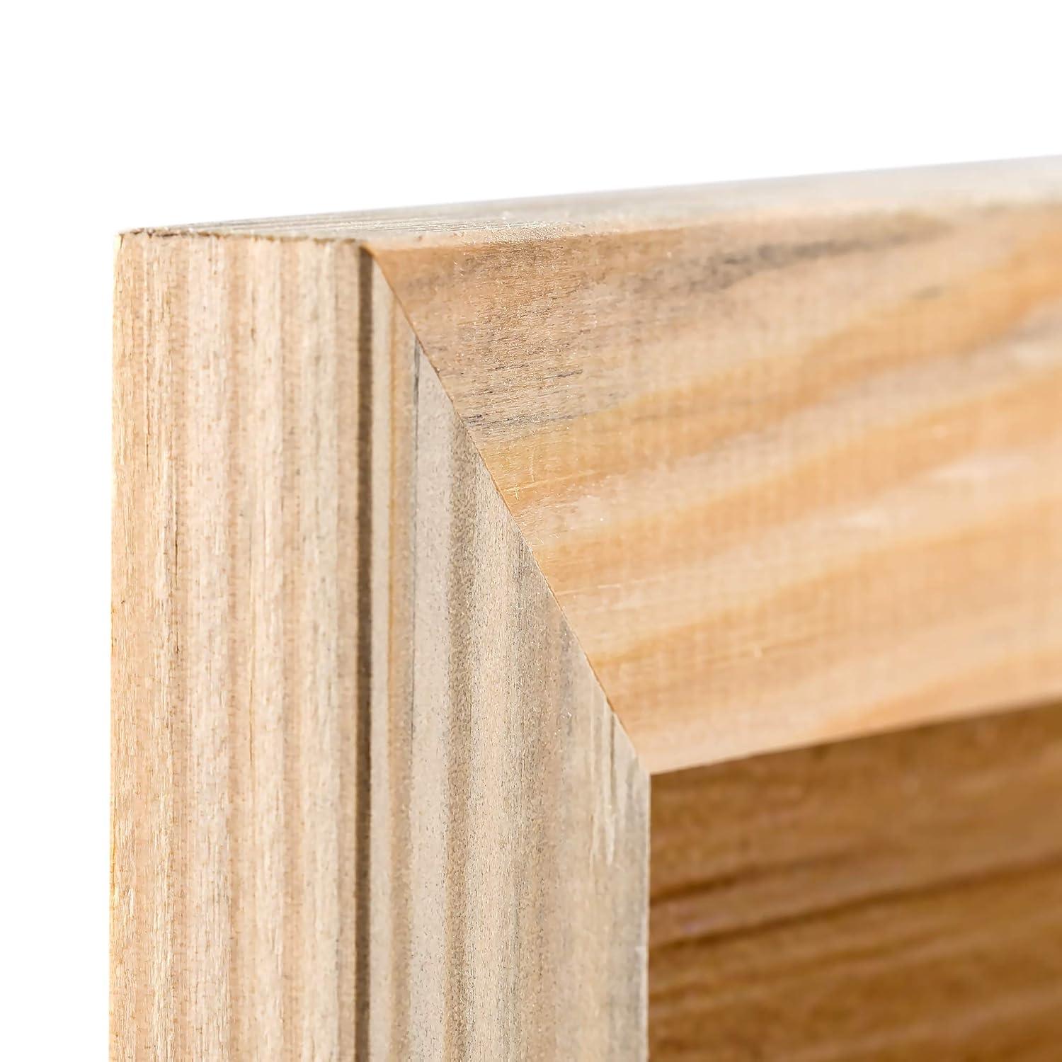 Rustic Wooden Poster Picture Frame 24x36 Natural Solid Eco Distressed Wood for Wall Mounting Barnwood Photo Frame