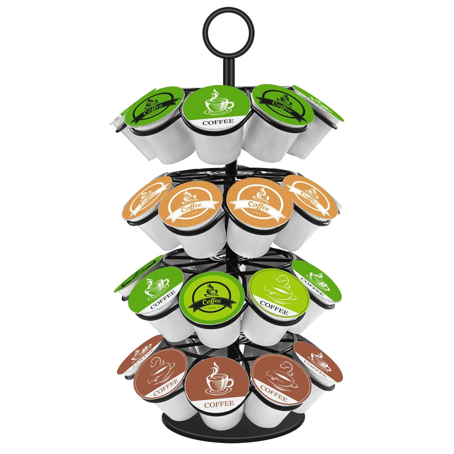Black Metal 360-Degree Rotating K-Cup Coffee Pod Holder