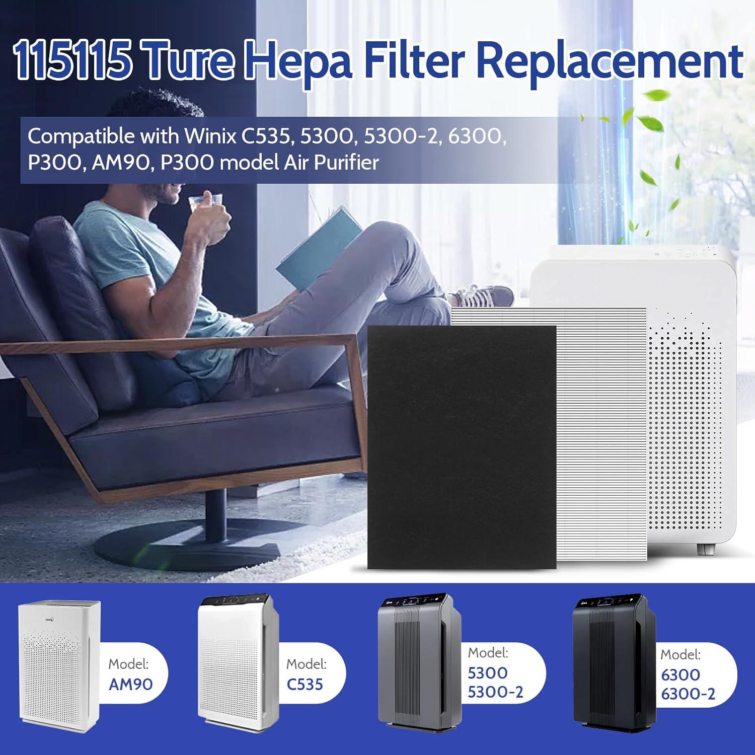 White and Black HEPA Activated Carbon Air Purifier Filters