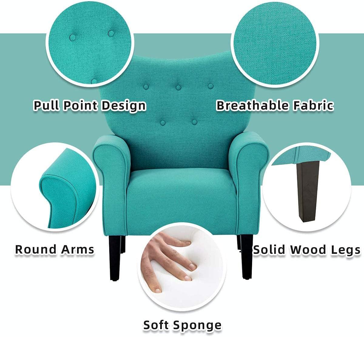 BELLEZE Accent Chair Armchair for Living Room - Allston (Mallard Teal)