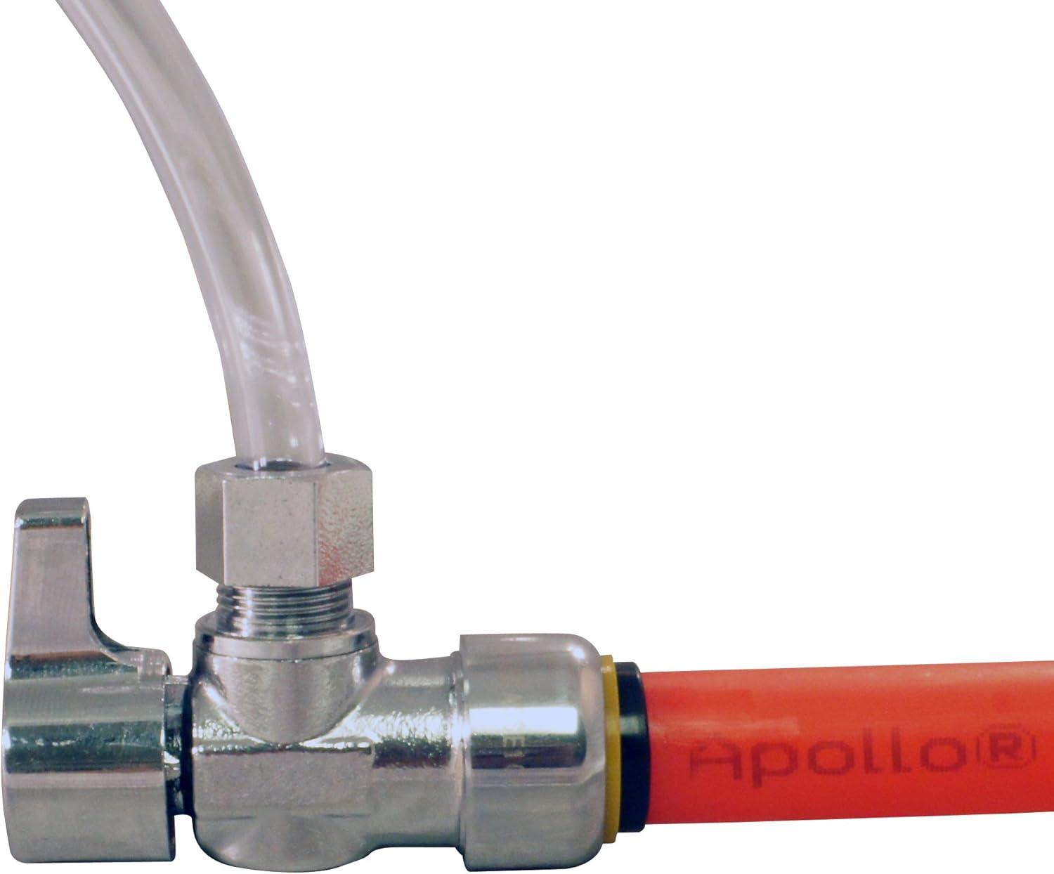 Tectite FSBVA1238C 1/2 in. Chrome-Plated Brass Push-to-Connect x 3/8 in. O.D. Compression Quarter-Turn Angle Stop Valve