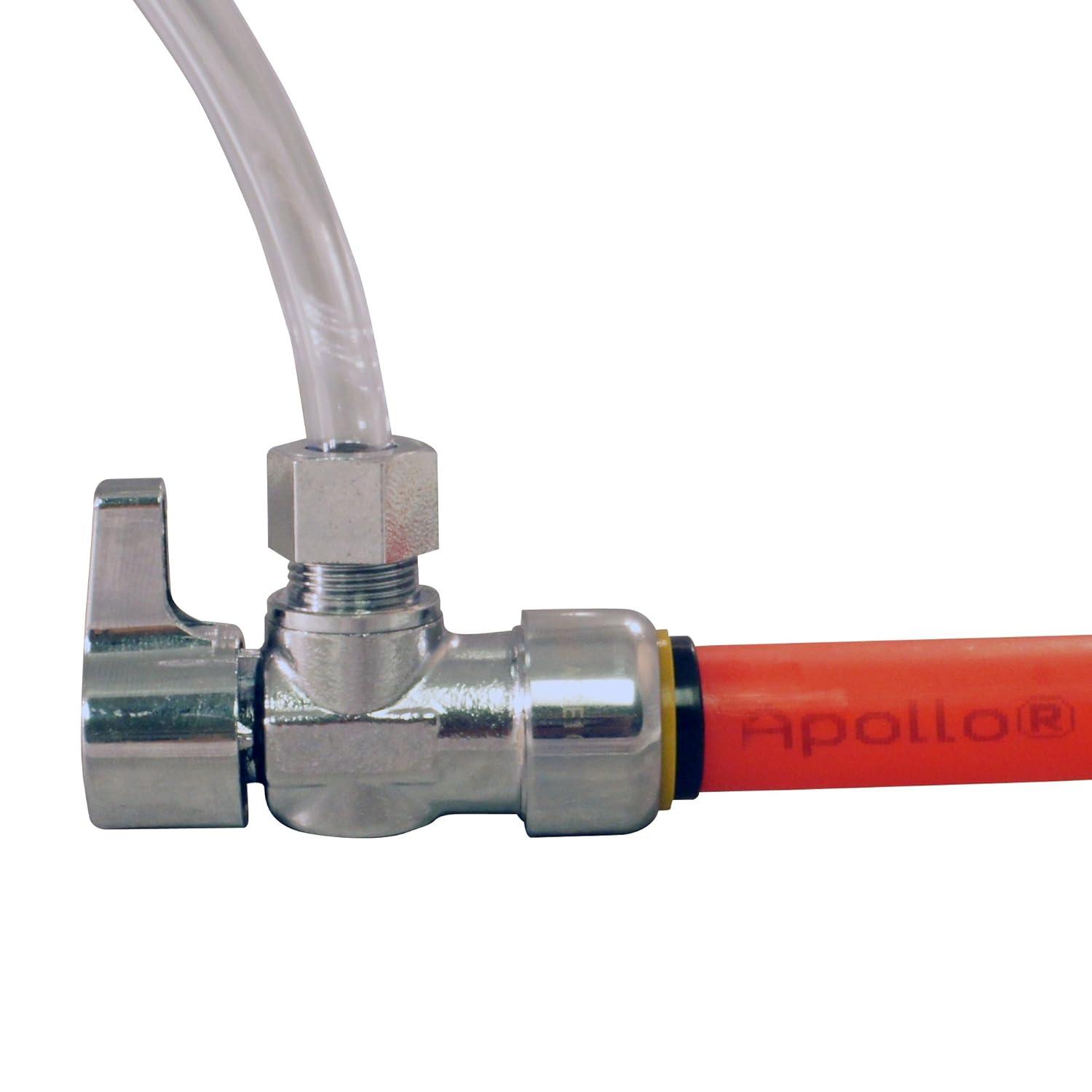 Tectite FSBVA1238C 1/2 in. Chrome-Plated Brass Push-to-Connect x 3/8 in. O.D. Compression Quarter-Turn Angle Stop Valve