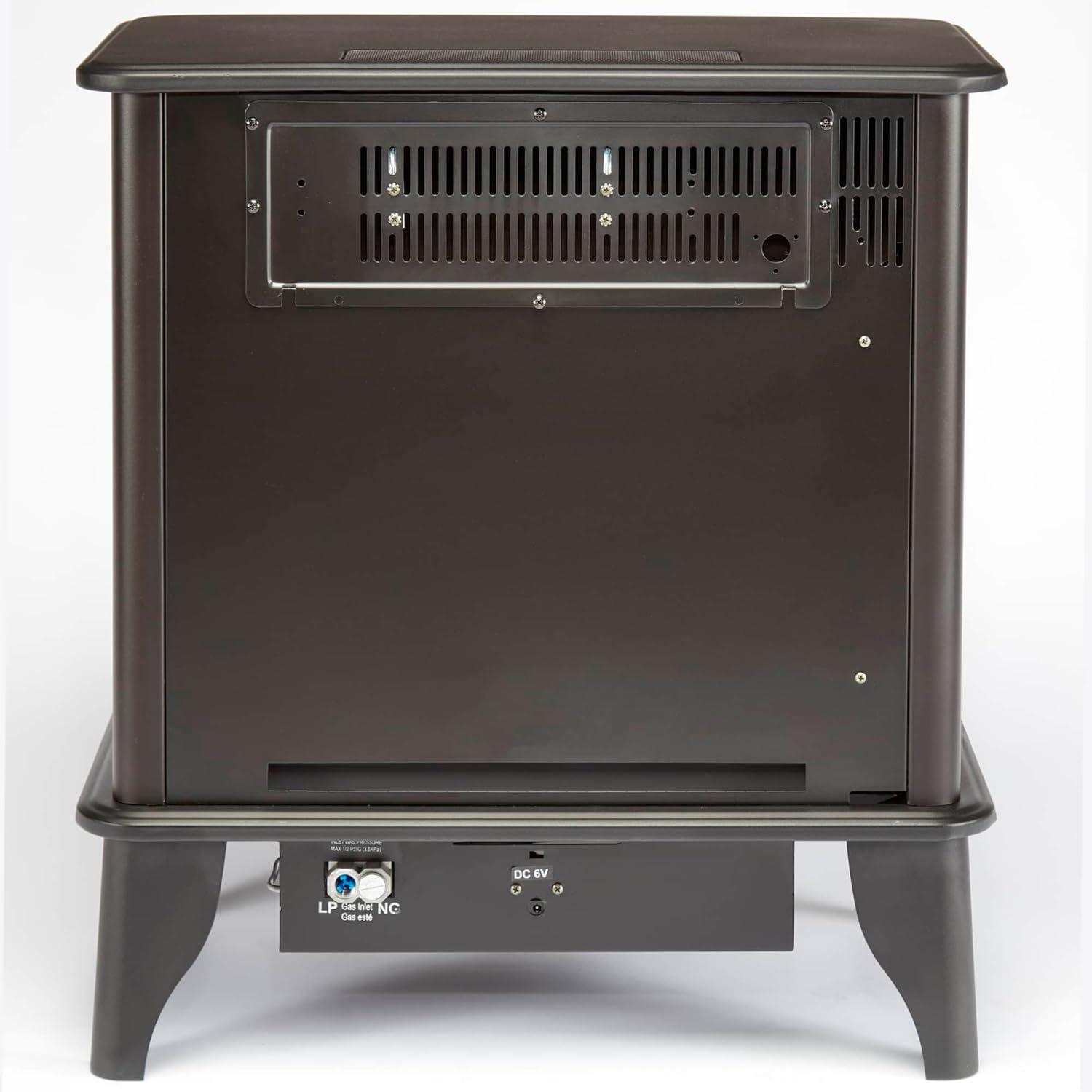 Bluegrass Living Bluegrass Living Panorama Vent Free Dual Fuel 3-Sided Gas Stove - 23,000 BTU, Remote Control, Black Finish - Model# BTSD23RT