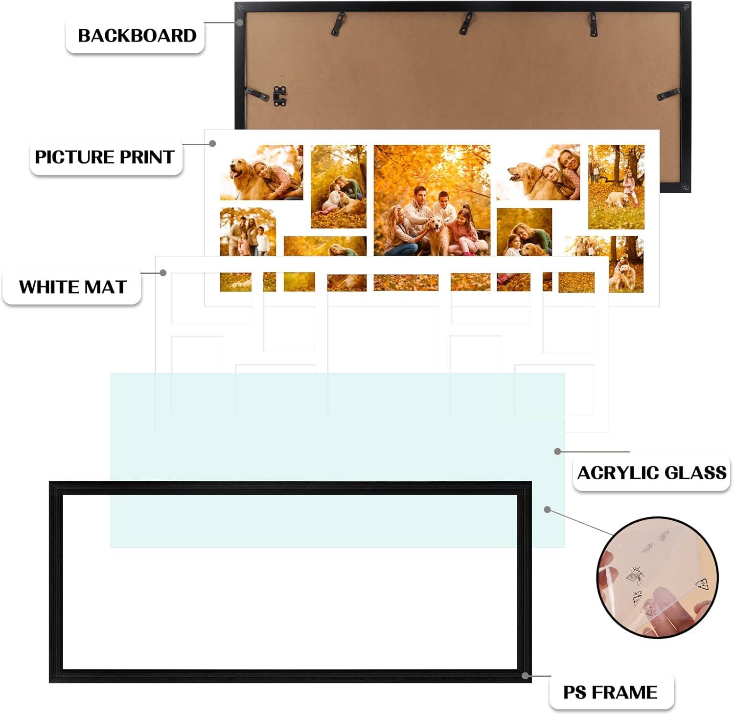 Hokku Designs 2 Pack Picture Frames Collage With 9 Openings, Display Eight 4 X 6 Pictures And One 8X10 Photos For Wall Mounting | Wayfair