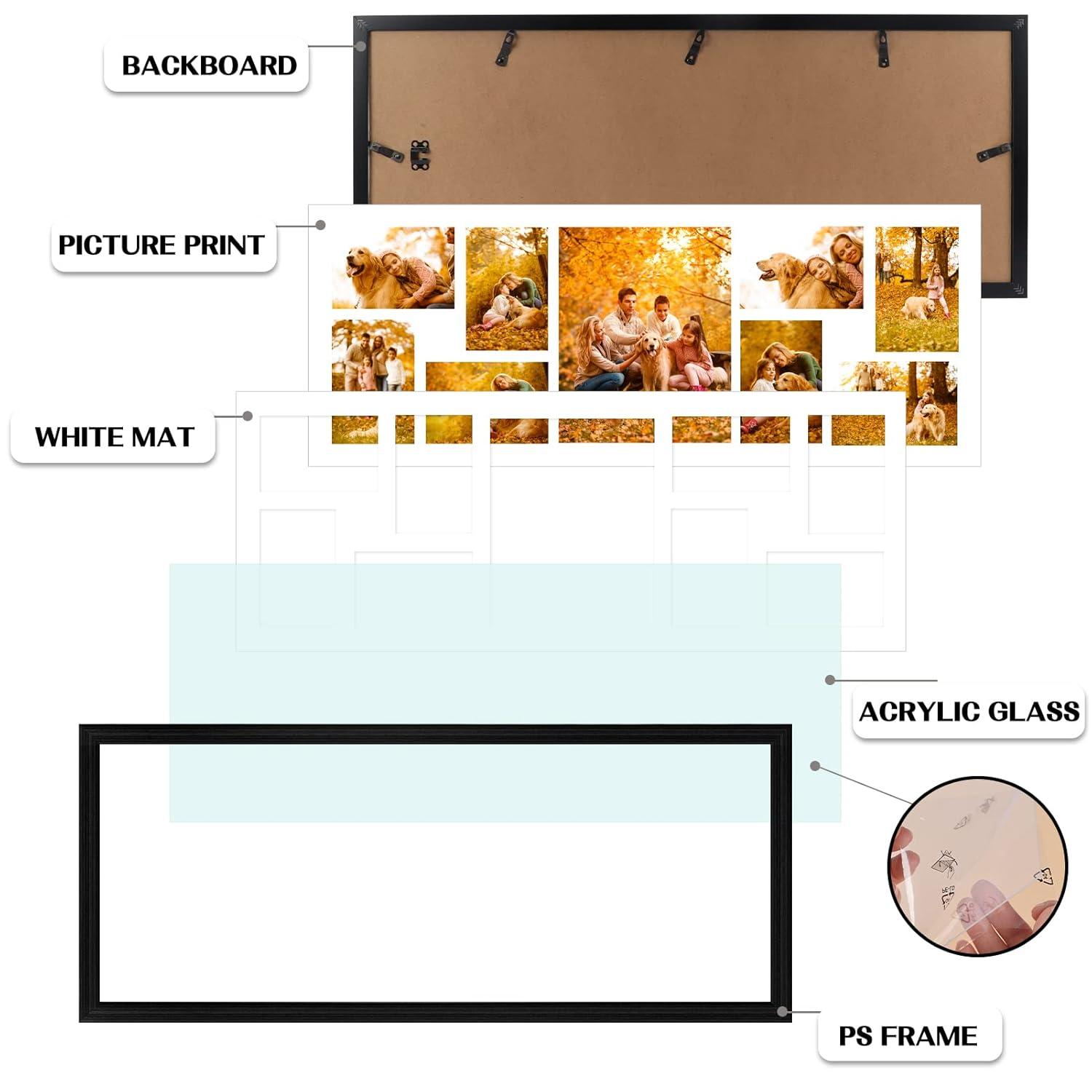 Hokku Designs 2 Pack Picture Frames Collage With 9 Openings, Display Eight 4 X 6 Pictures And One 8X10 Photos For Wall Mounting | Wayfair