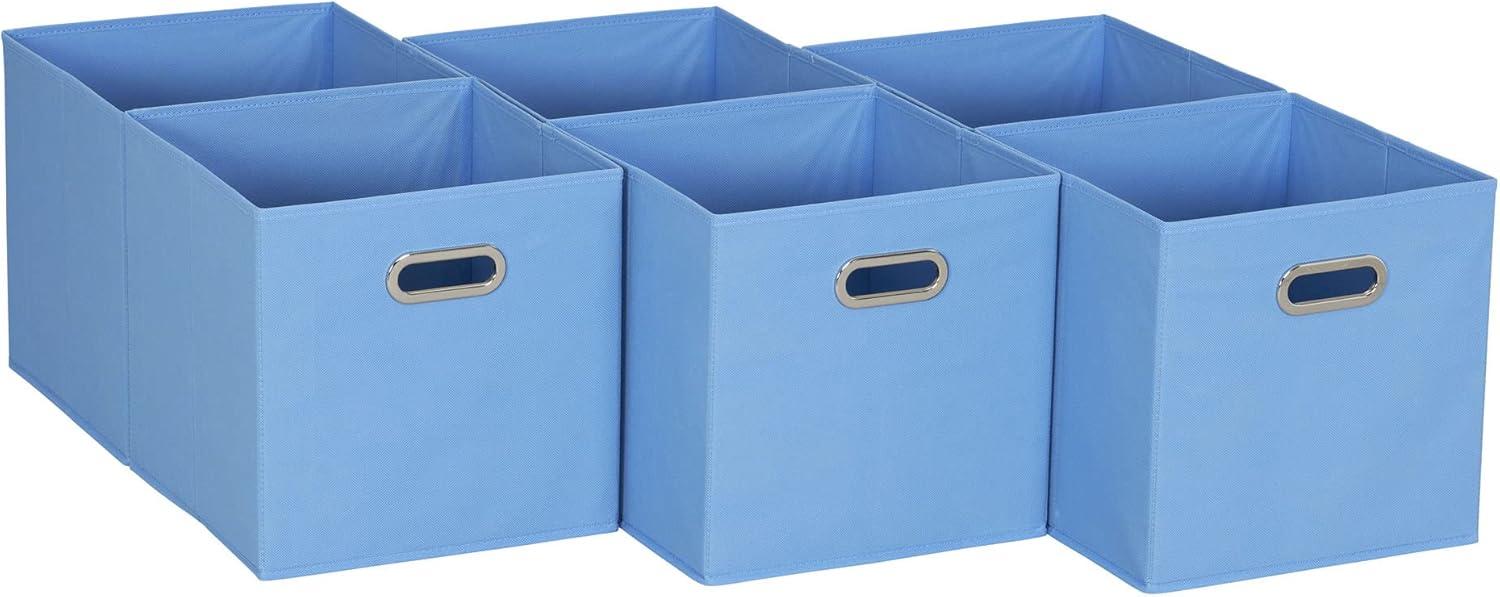 Household Essentials 11" Set of 6 Storage Bins Carolina Blue