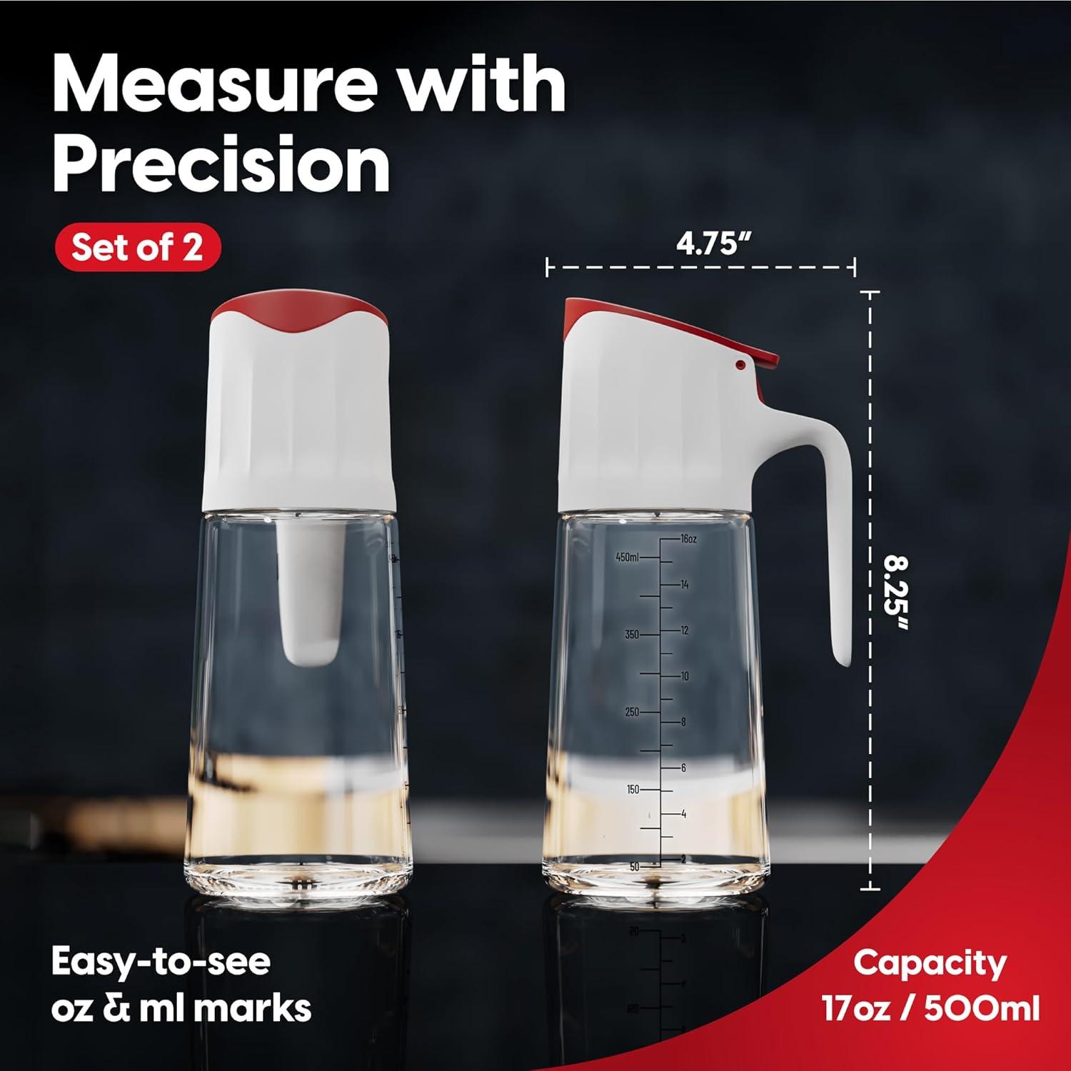 Dwellza Kitchen Cooking Olive Oil Dispenser Bottles For Kitchen With Drain And Measurements