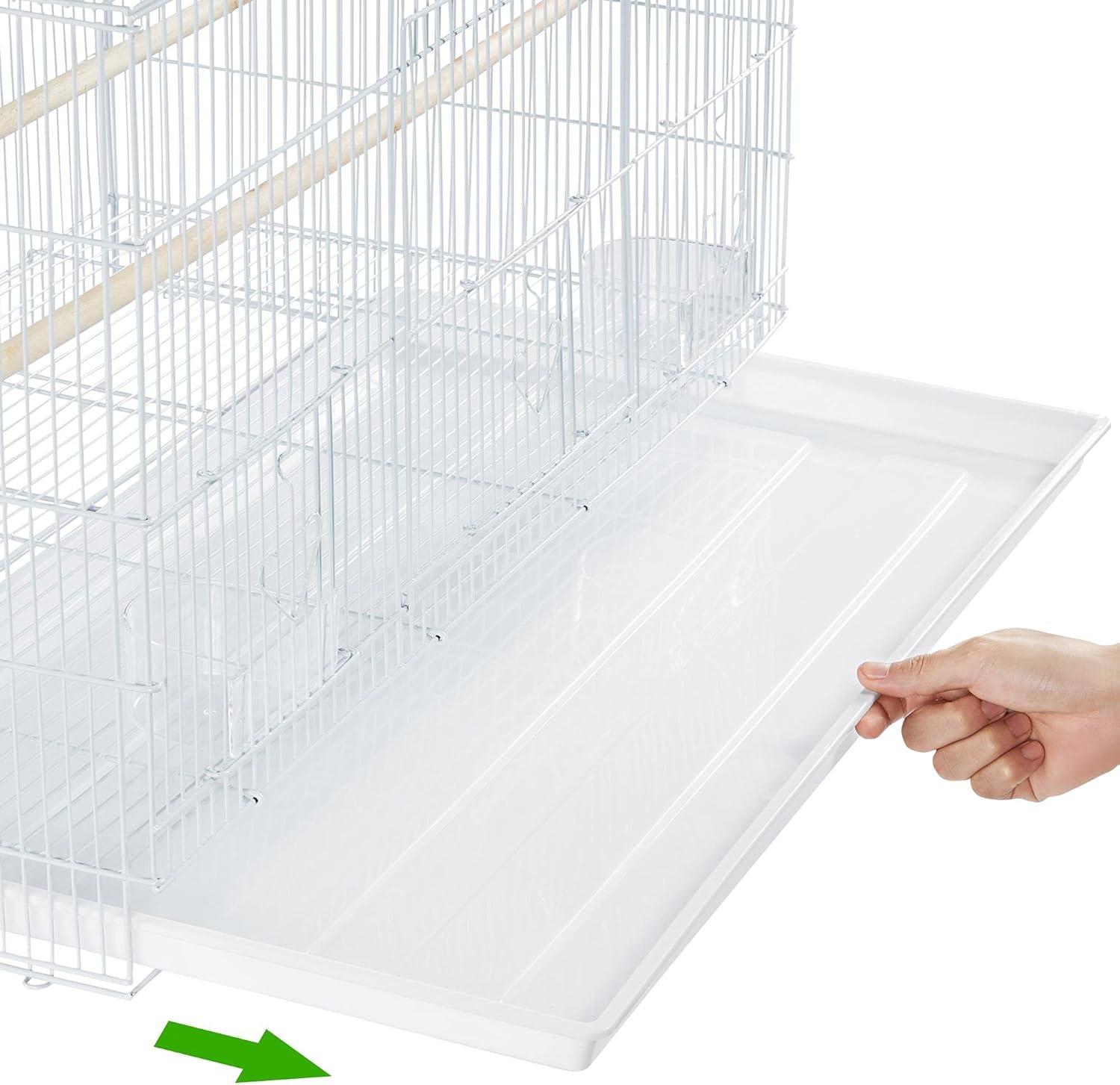 Yaheetech 30.5inch Flight Parakeet Bird Cage with Slide-Out Tray, White