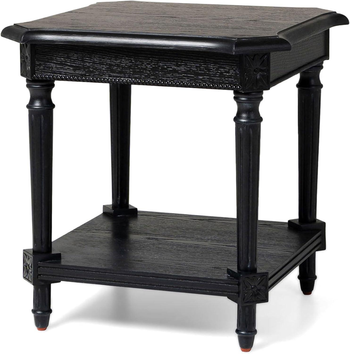 Maven Lane Pullman Multipurpose Traditional Style Tall Square Wooden Side Table and Bedroom Nightstand with Storage in Rustic Brown Finish