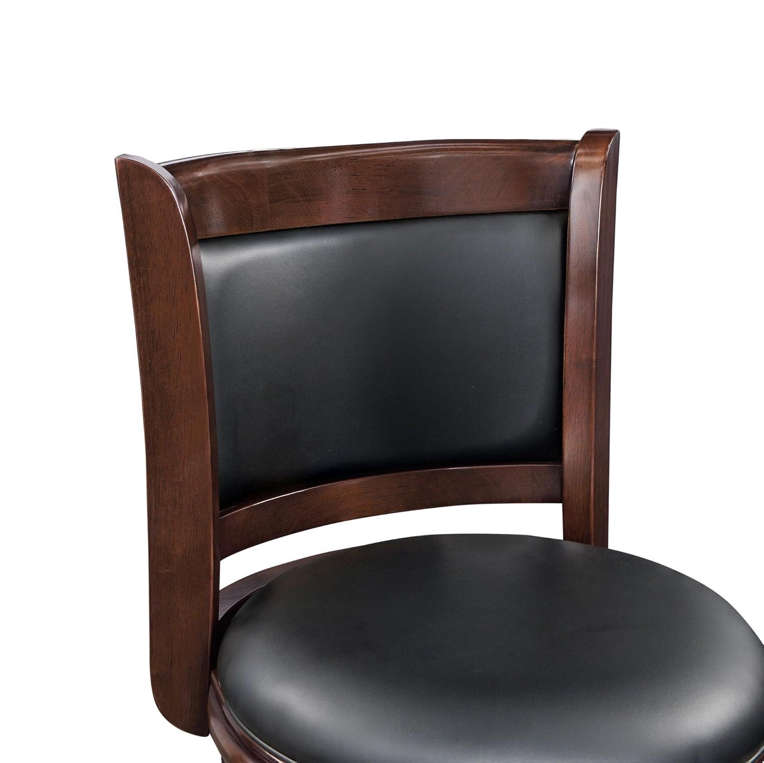 Boraam 34" Extra Tall Augusta Swivel Barstool Cappuccino Brown: Upholstered, Wood Frame, Fixed Height