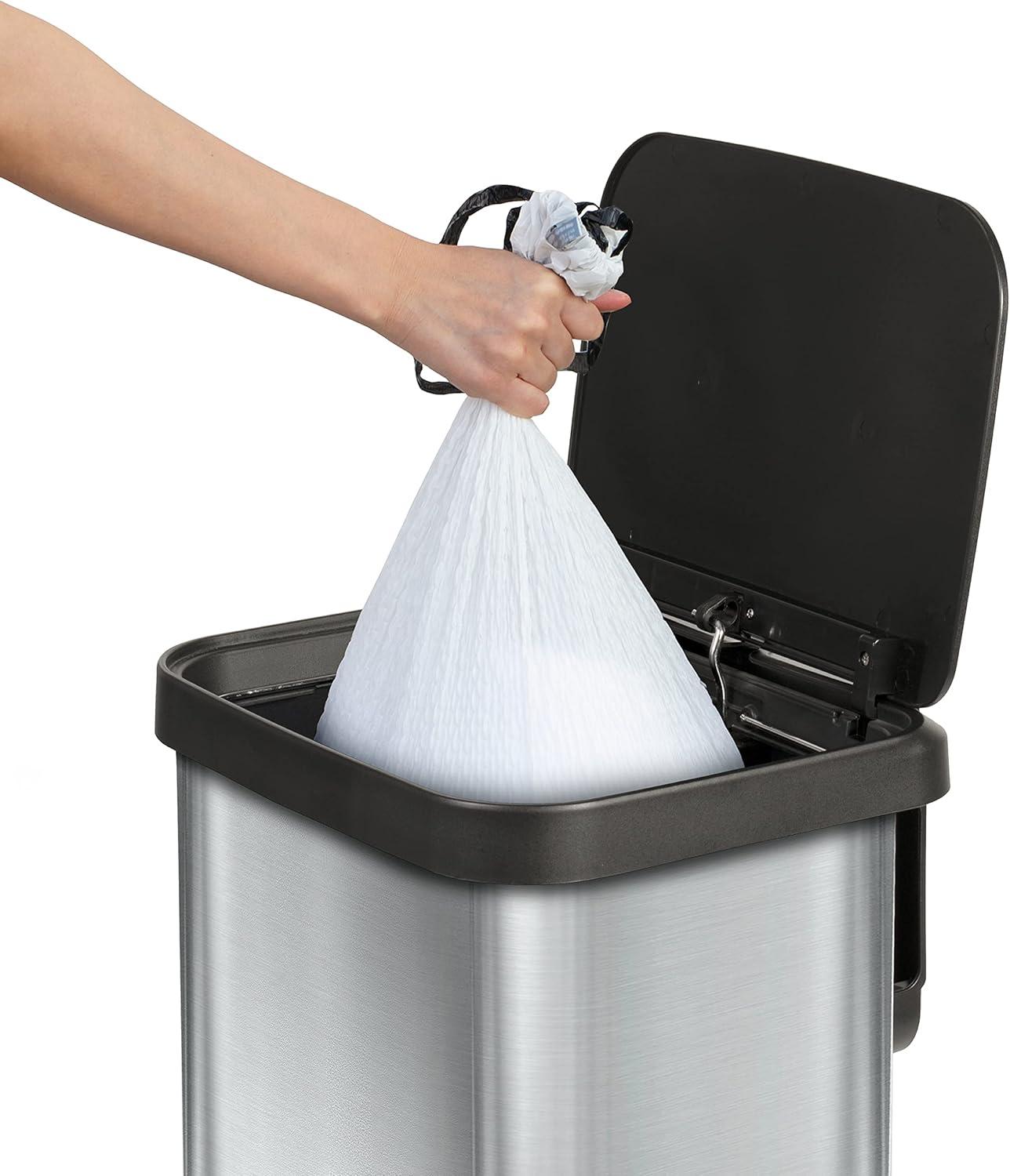 Stainless Steel 13-Gallon Kitchen Step Trash Can with Soft Close Lid