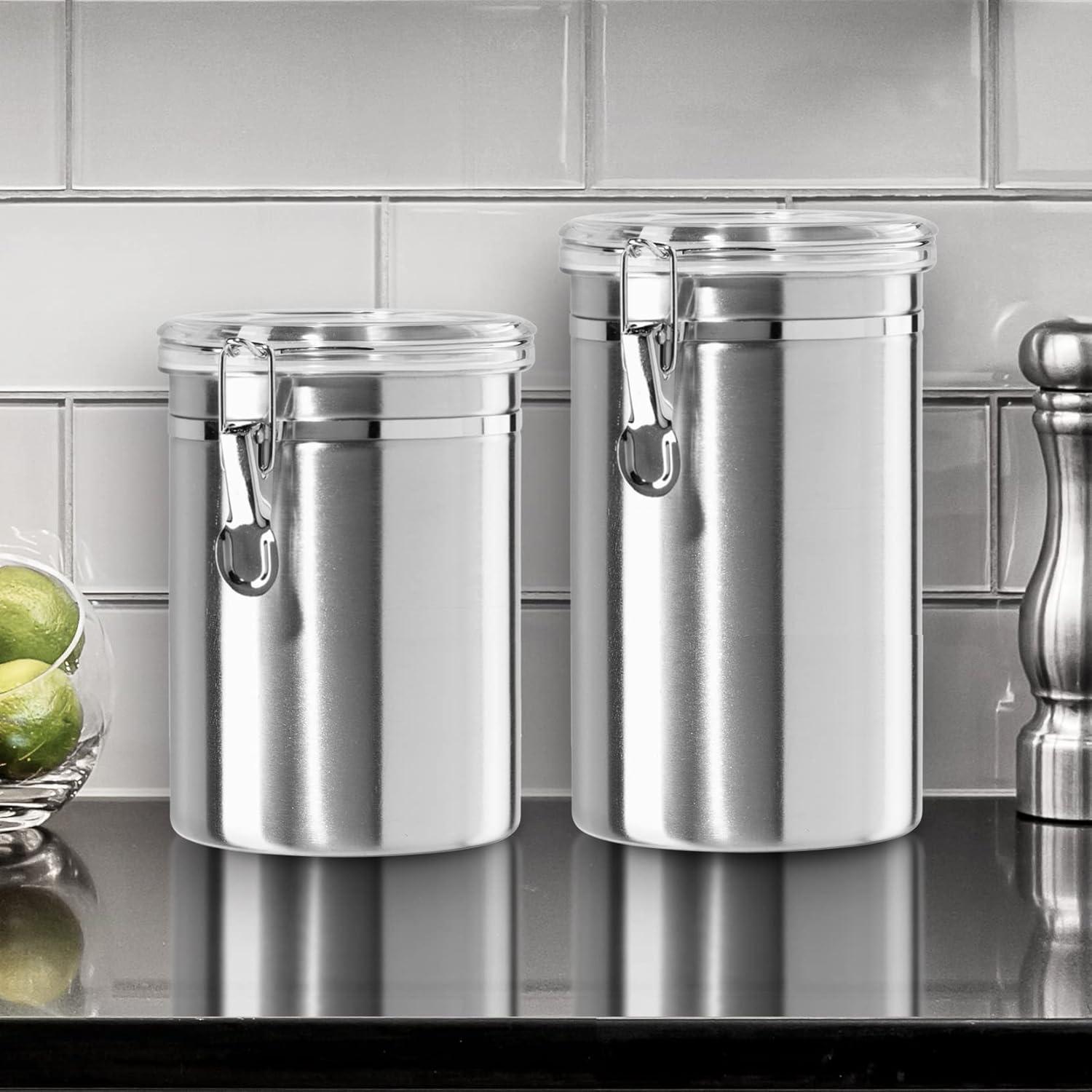 Oggi Stainless Steel 47 Oz. Canister with Clear Lid