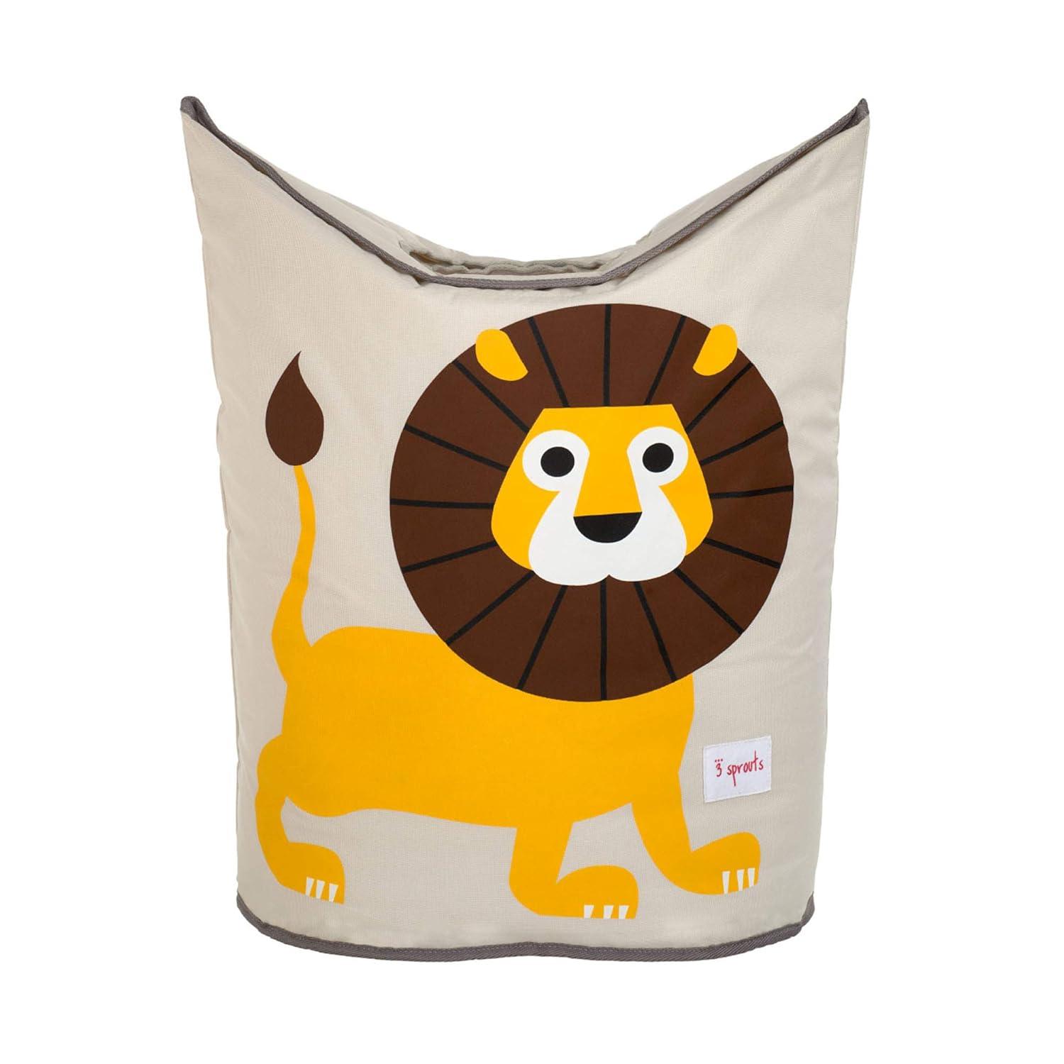 Lion Print Collapsible Kids Laundry Hamper with Lid