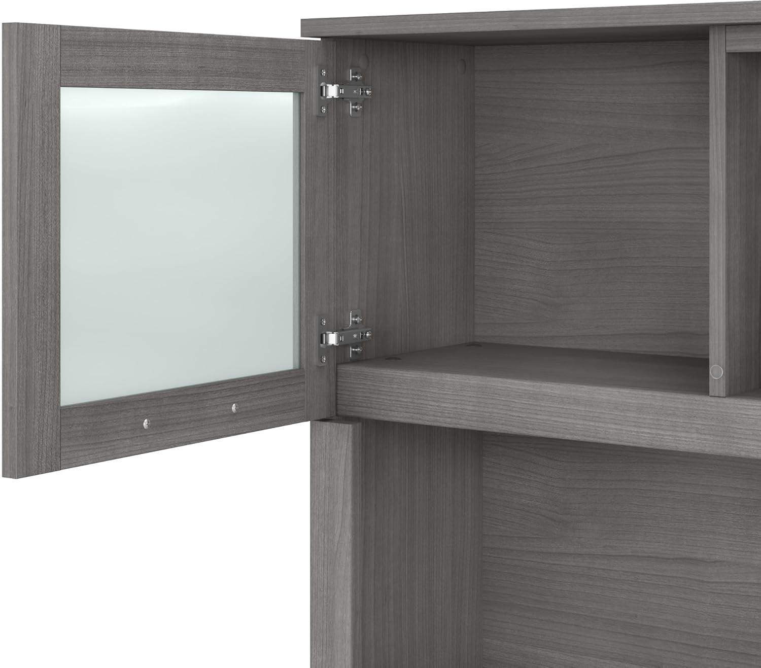 Bush Furniture Somerset 72in 2-Door Hutch with Cubbies in Platinum Gray Finish - fits on 72W L Desk or 72W Office Desk (sold Separately)