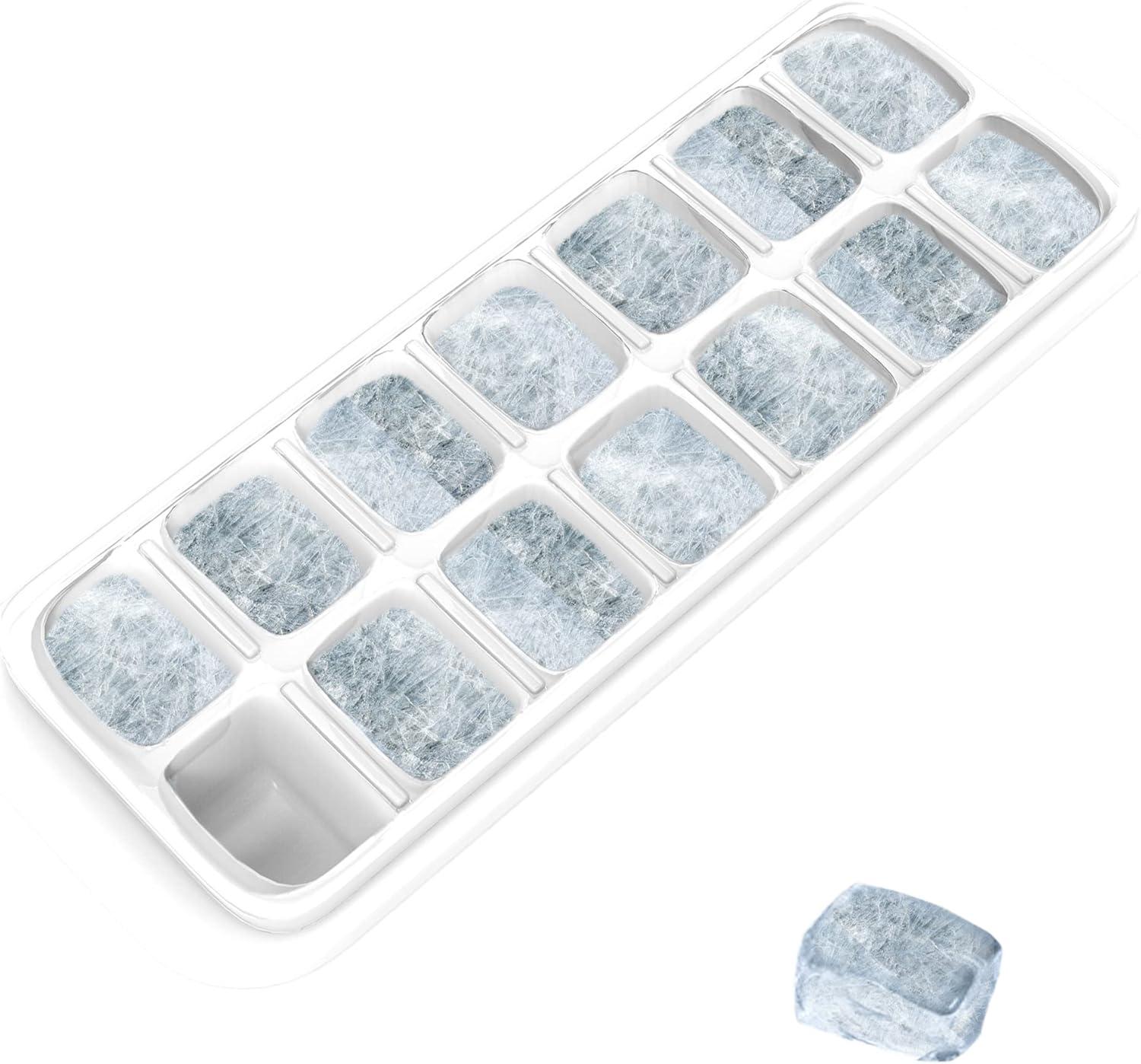 Chef Buddy Set of 2 Easy-Fill Ice Cube Trays with Lids, Multicolored