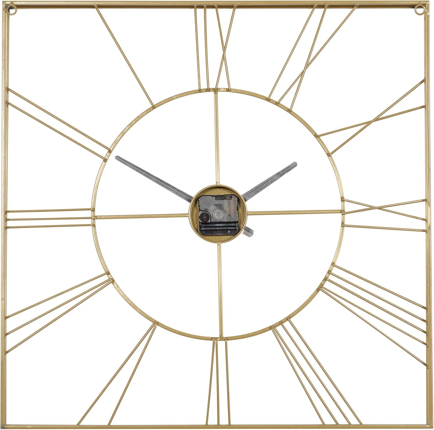 24"x24" Metal Open Frame Square Wall Clock - CosmoLiving by Cosmopolitan