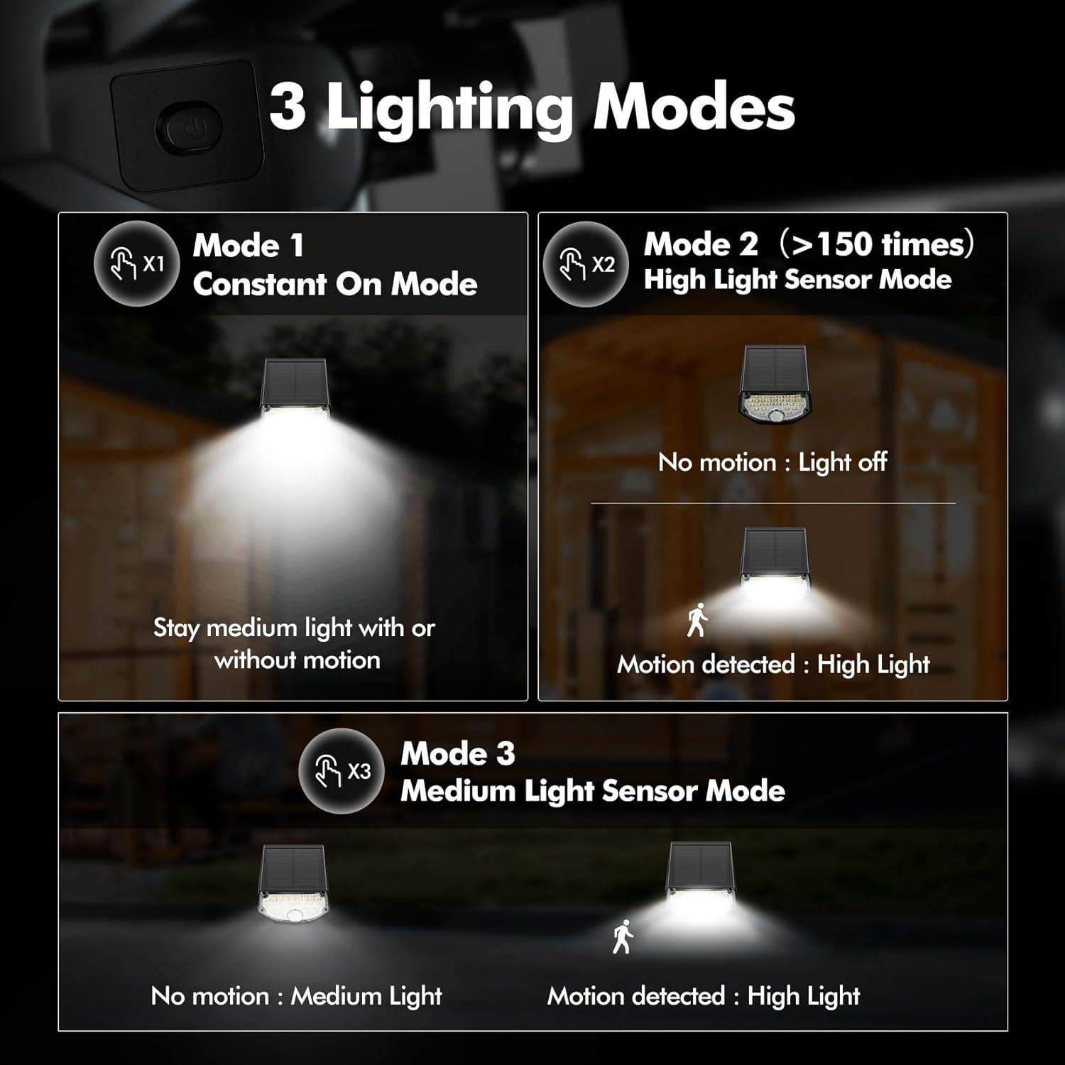 Black Solar Motion Sensor Outdoor Spot Lights with 30 LEDs, 2 Pack