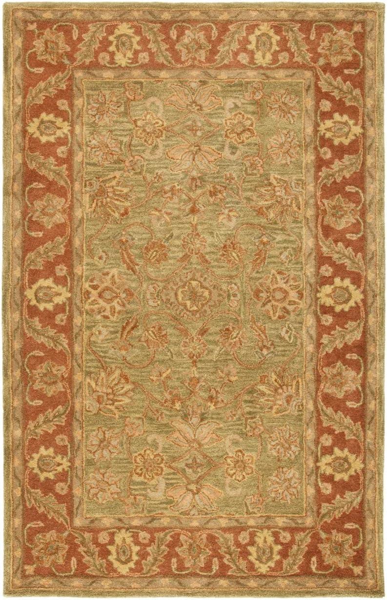 Golden Jaipur GJ250 Hand Tufted Area Rug - Green/Rust - 6'x9' - Safavieh.