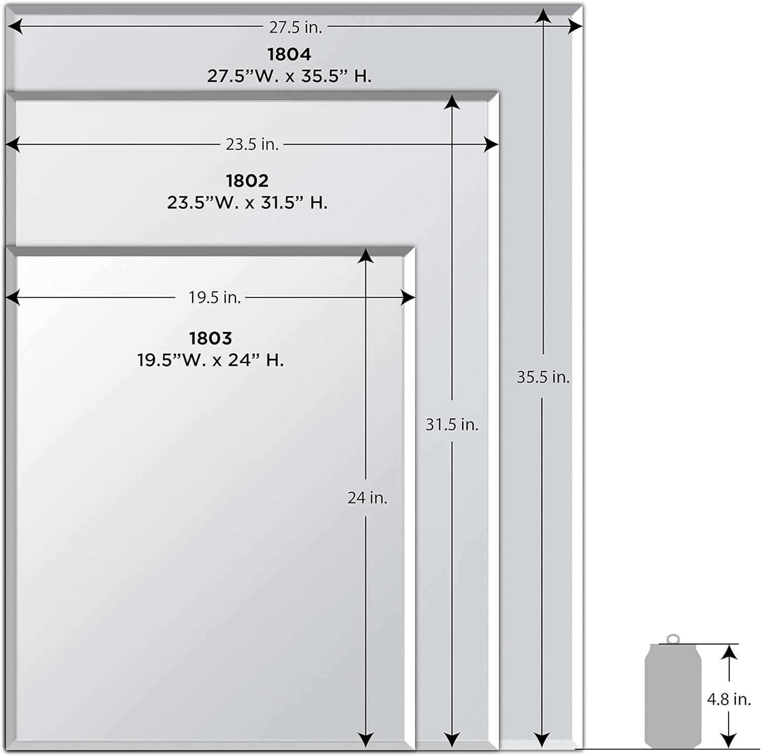 Elegant 24"H Frameless Beveled Bathroom Vanity Mirror