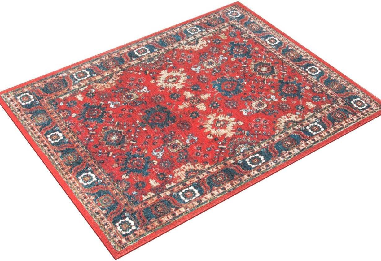 Vintage Hamadan VTH214 Power Loomed Indoor Area Rug - Orange/Blue - 6'7"x9' - Safavieh.