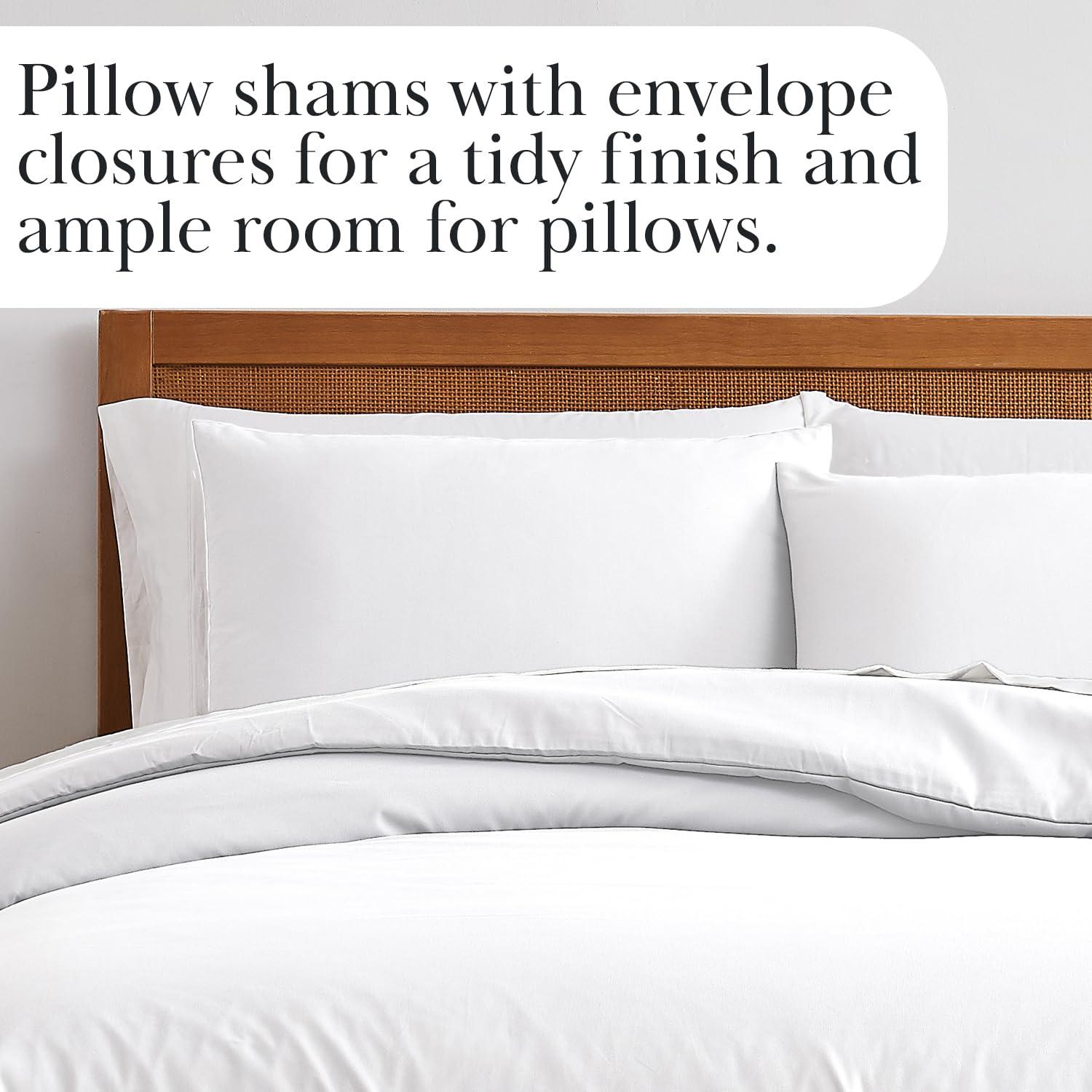Southshore Fine Linens® - 3 Piece Oversized Duvet Cover Set - BRIGHT WHITE - Full / Queen