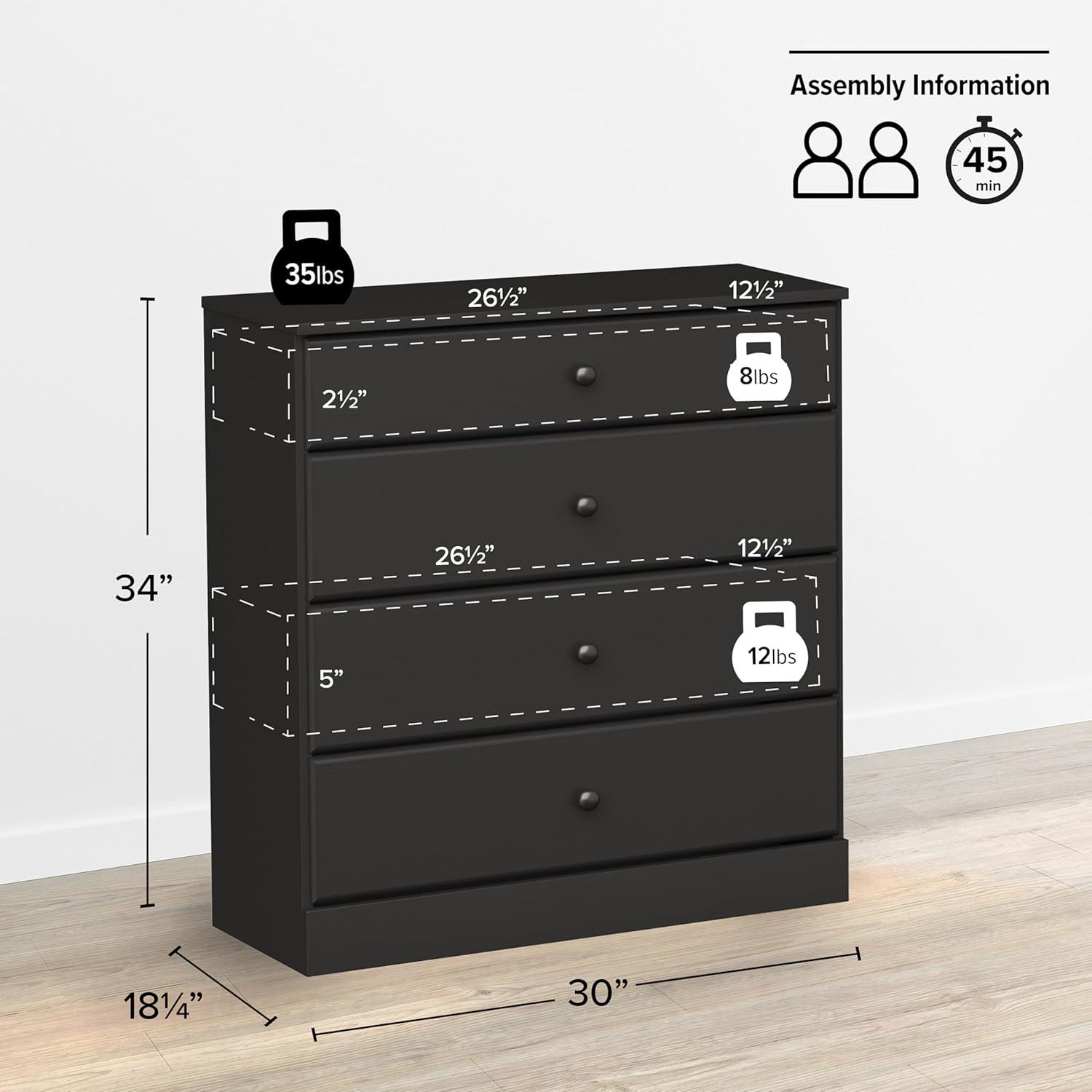 Mcclarrie Simplistic 4 Drawer 30" W Dresser
