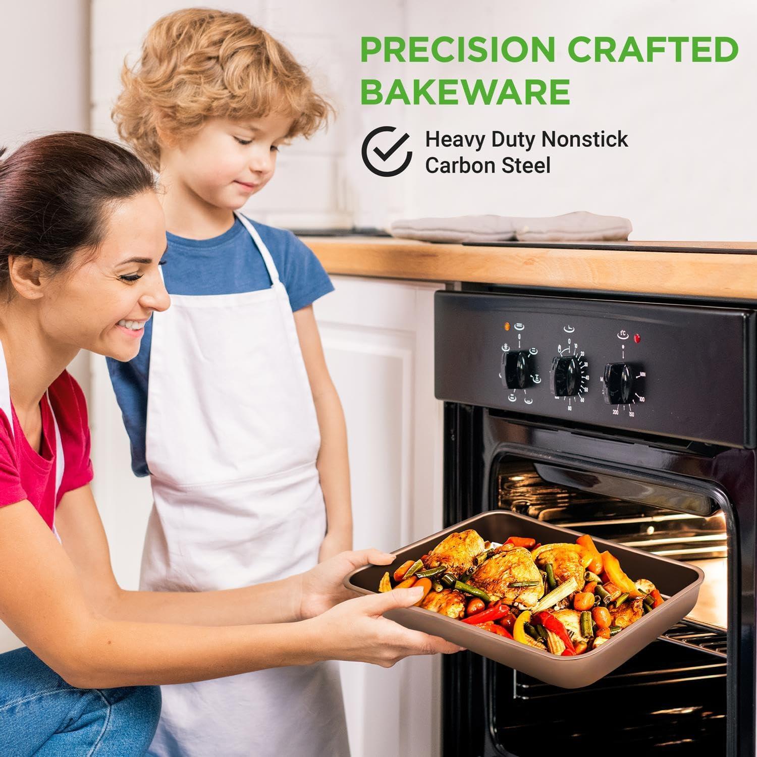 NutriChef 6 Piece Nonstick Bakeware Set-Highest-Quality Baking Sheets