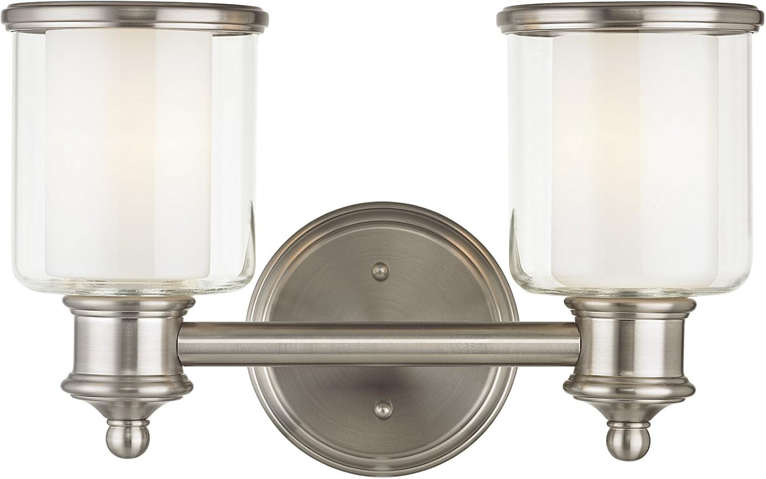 Elegant Brushed Nickel 2-Light Bath Vanity with Dimmable Feature