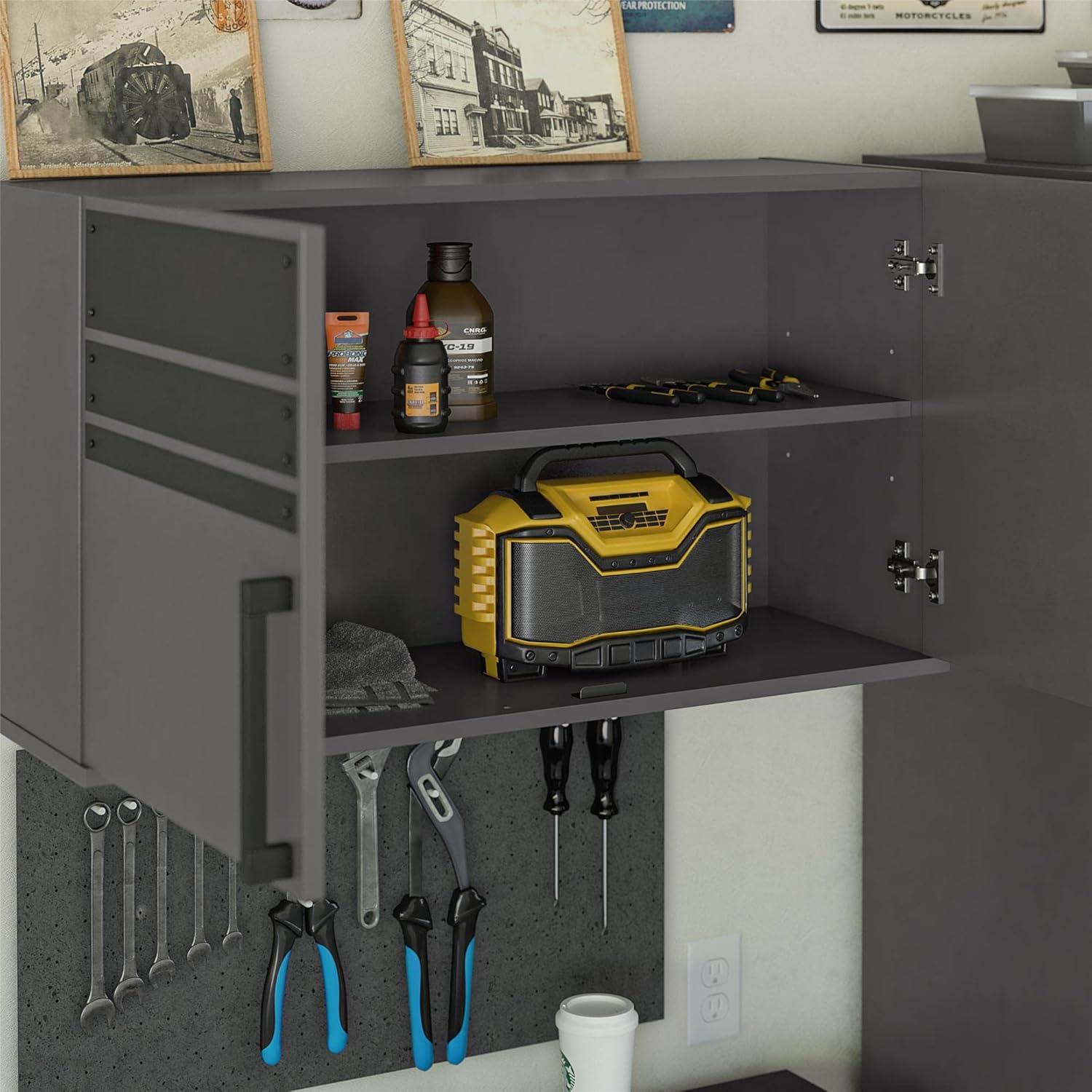 Shelby 2 Door Storage Garage Wall Cabinet, Graphite